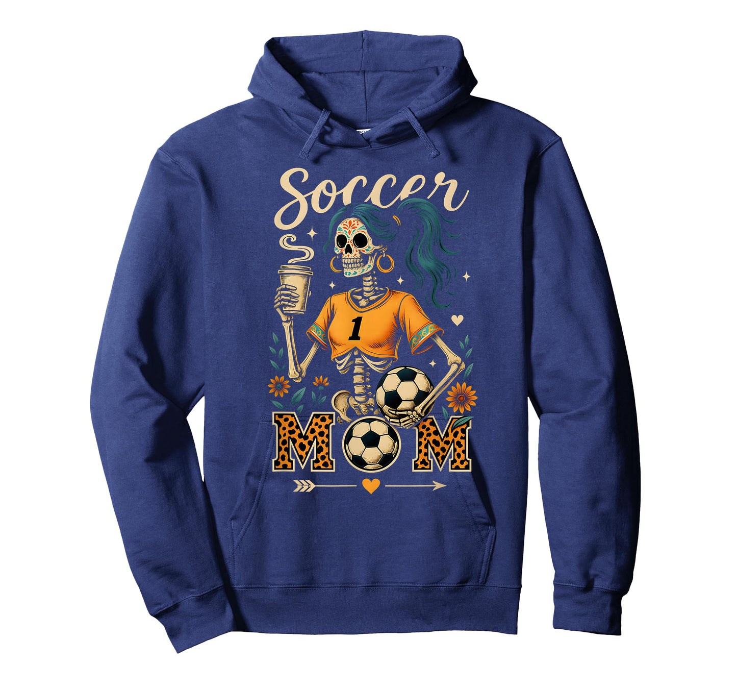 Soccer Mom Skeleton Coffee Leopard Style Vintage Halloween T-Shirt