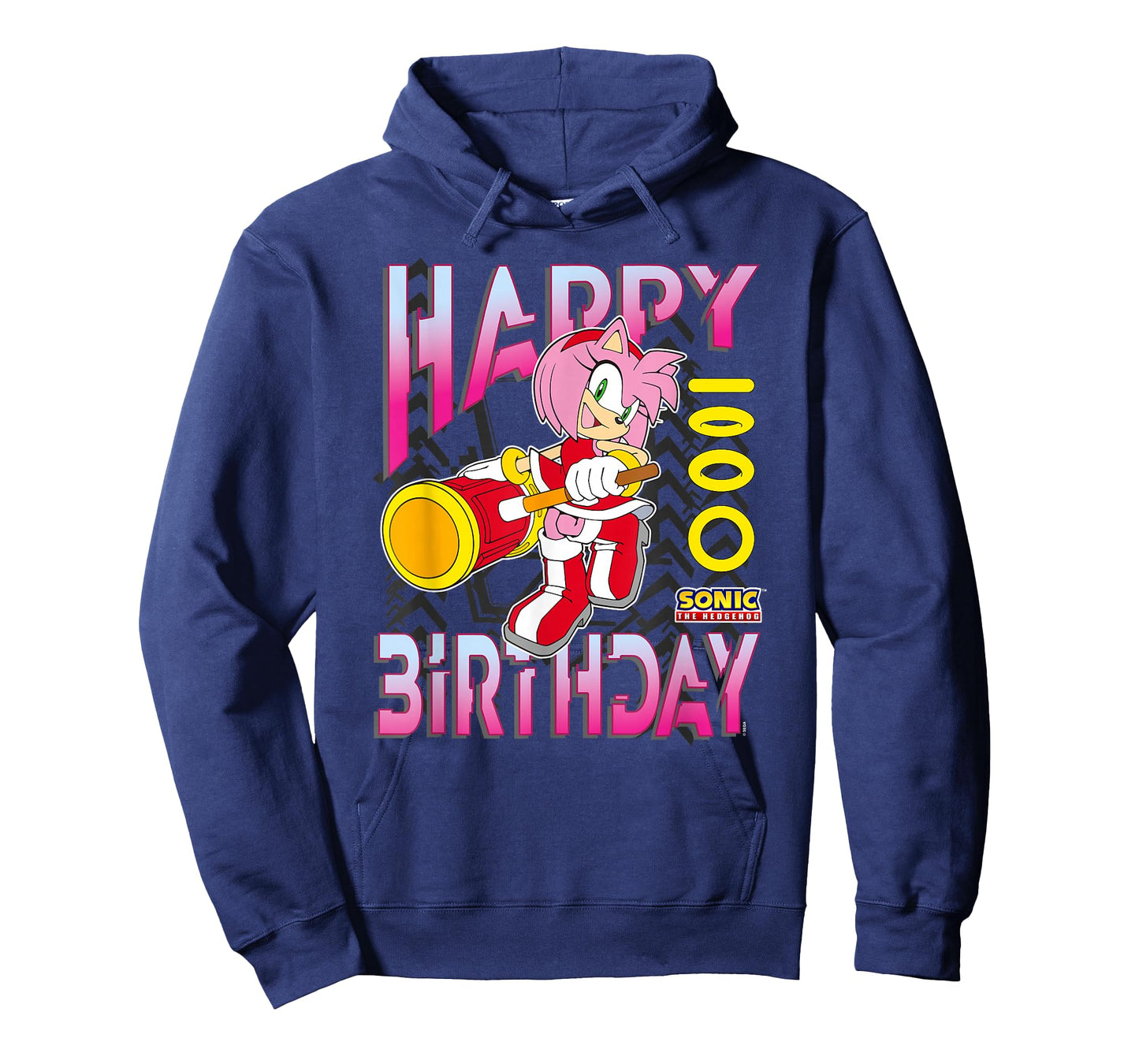 Sonic The Hedgehog Happy Birthday Amy Grid Chest Poster T-Shirt