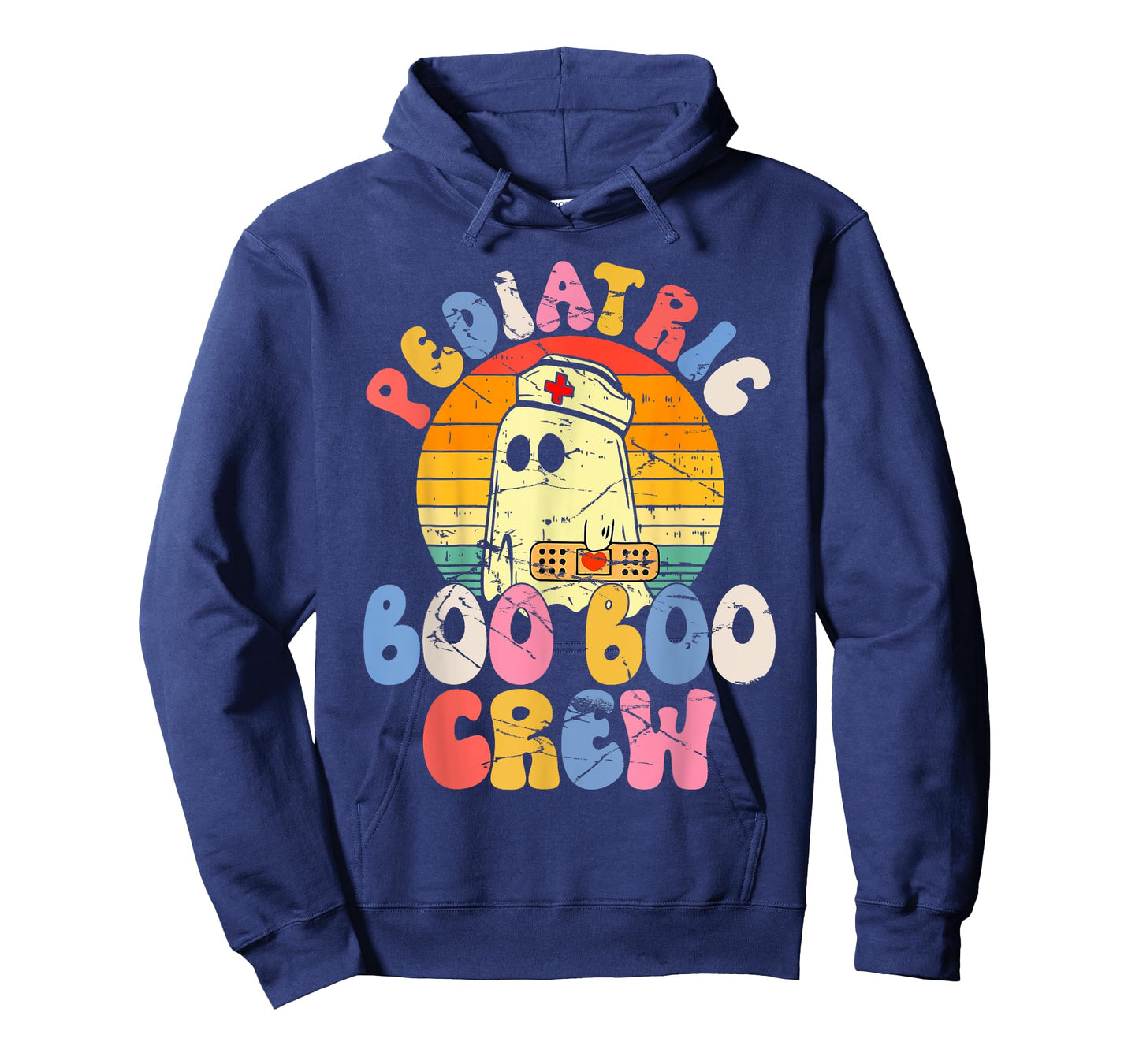 Groovy Ghost Halloween Pediatric RN Nurse Boo Boo Crew T-Shirt
