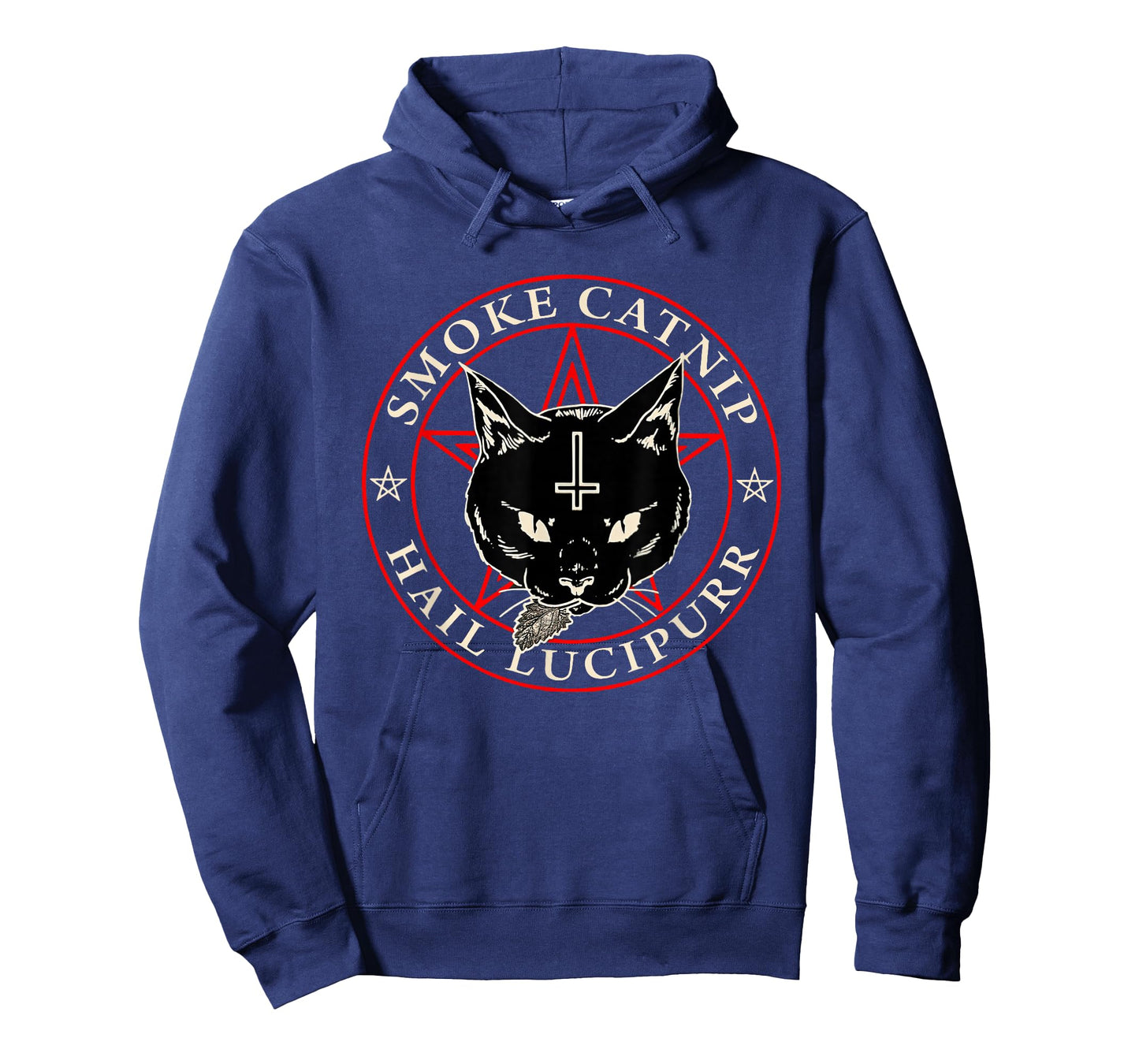 Satanic Black Cat Hail Satan Smoke Catnip Hail Lucipurr Weed T-Shirt
