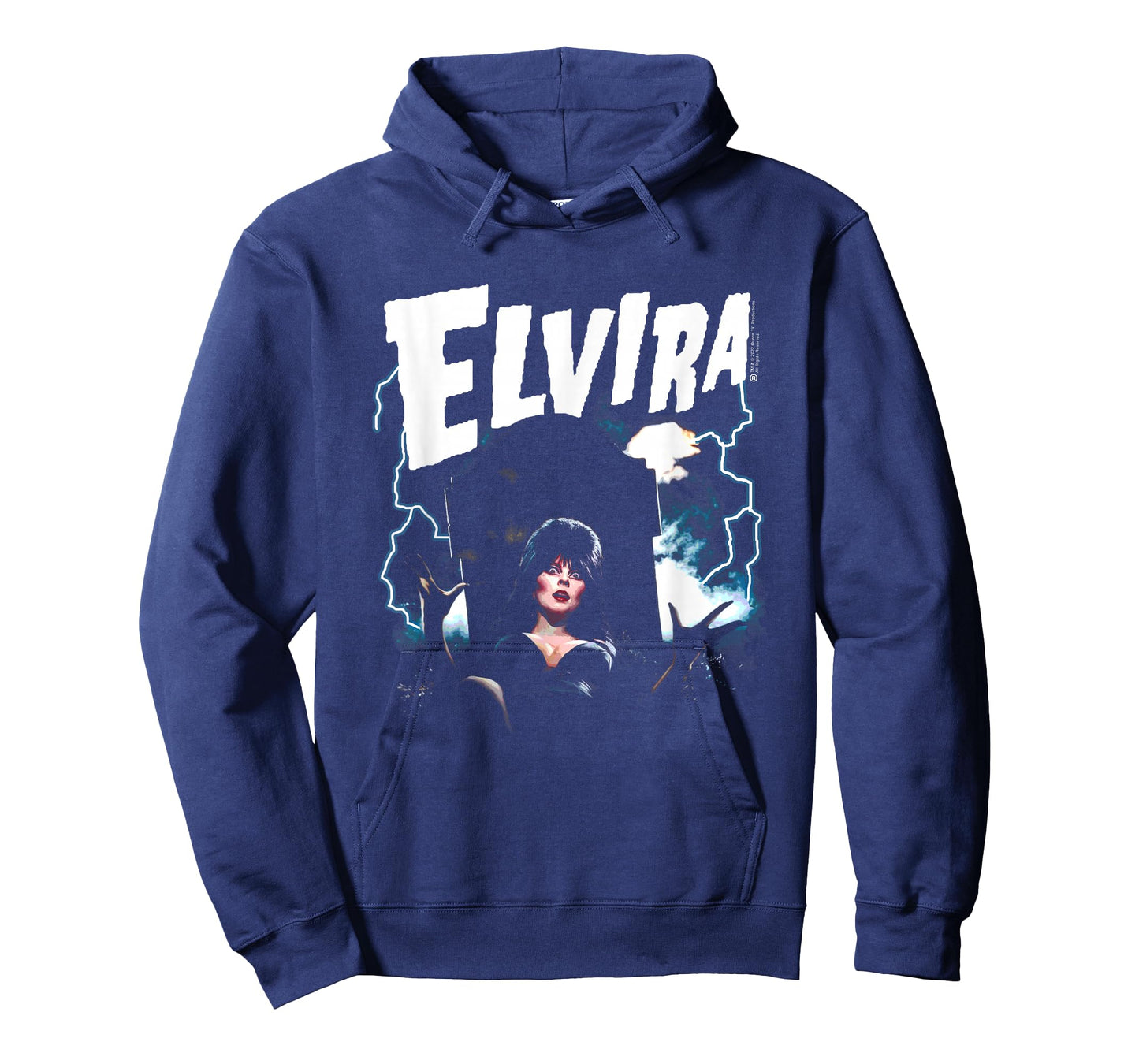 Elvira, Mistress of The Dark Grave and Lightning T-Shirt Small