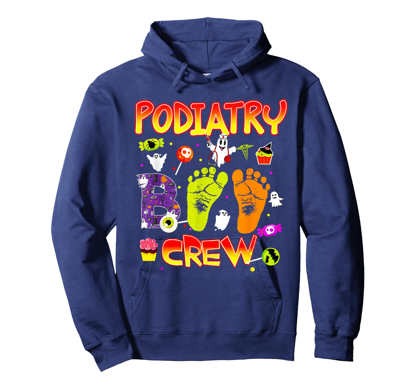Podiatry Boo Crew Funny Ghost Footprint Halloween Spooky T-Shirt