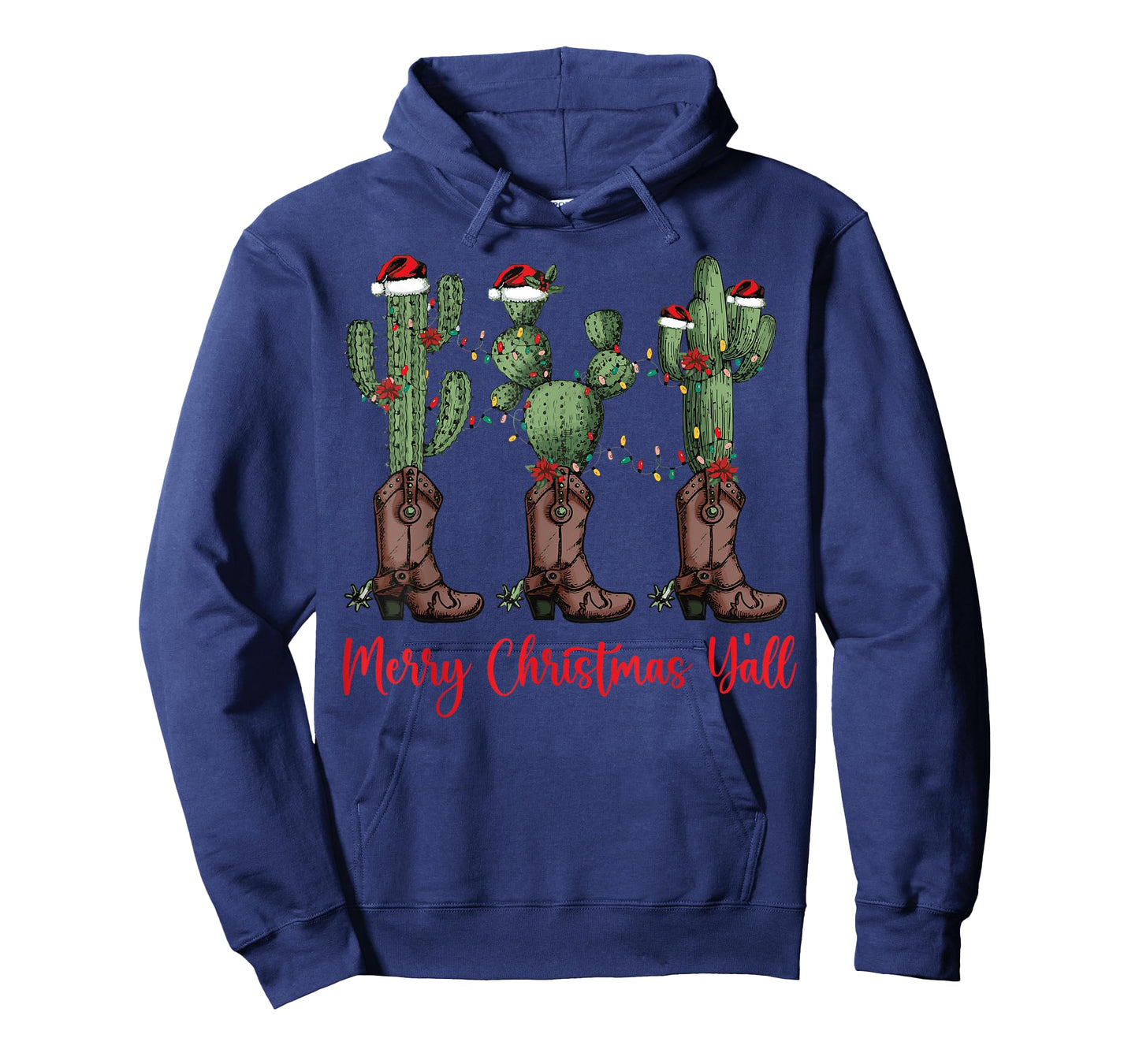 Merry Christmas Y'all Western Country Cowboy Boots Holiday T-Shirt