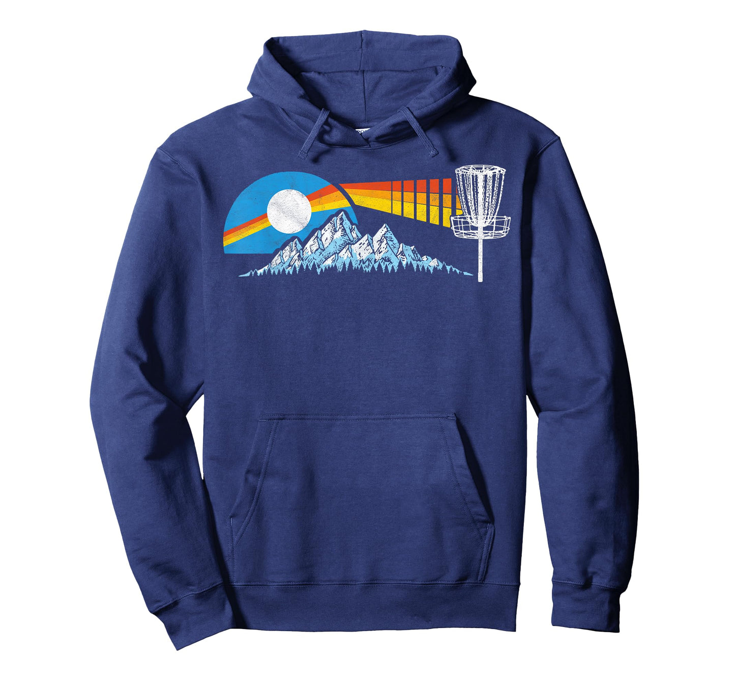 Disc Golf Distressed Mountains & Sun 80s Vintage T-Shirt