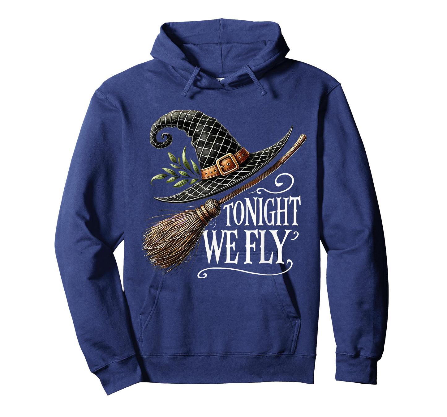 Tonight We Fly Halloween Witch Hat and Broom Salem Witch T-Shirt