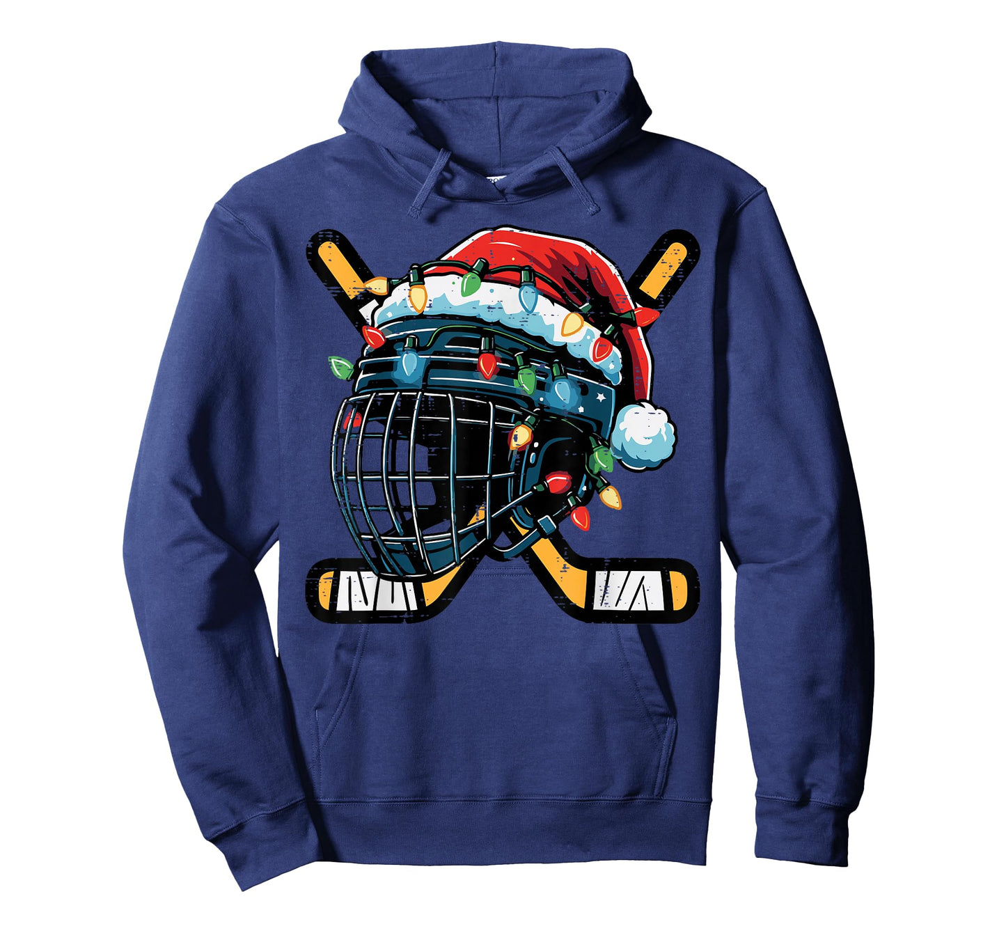 Christmas Ice Hockey Helmet Santa Xmas Men Boys Kids Teen T-Shirt