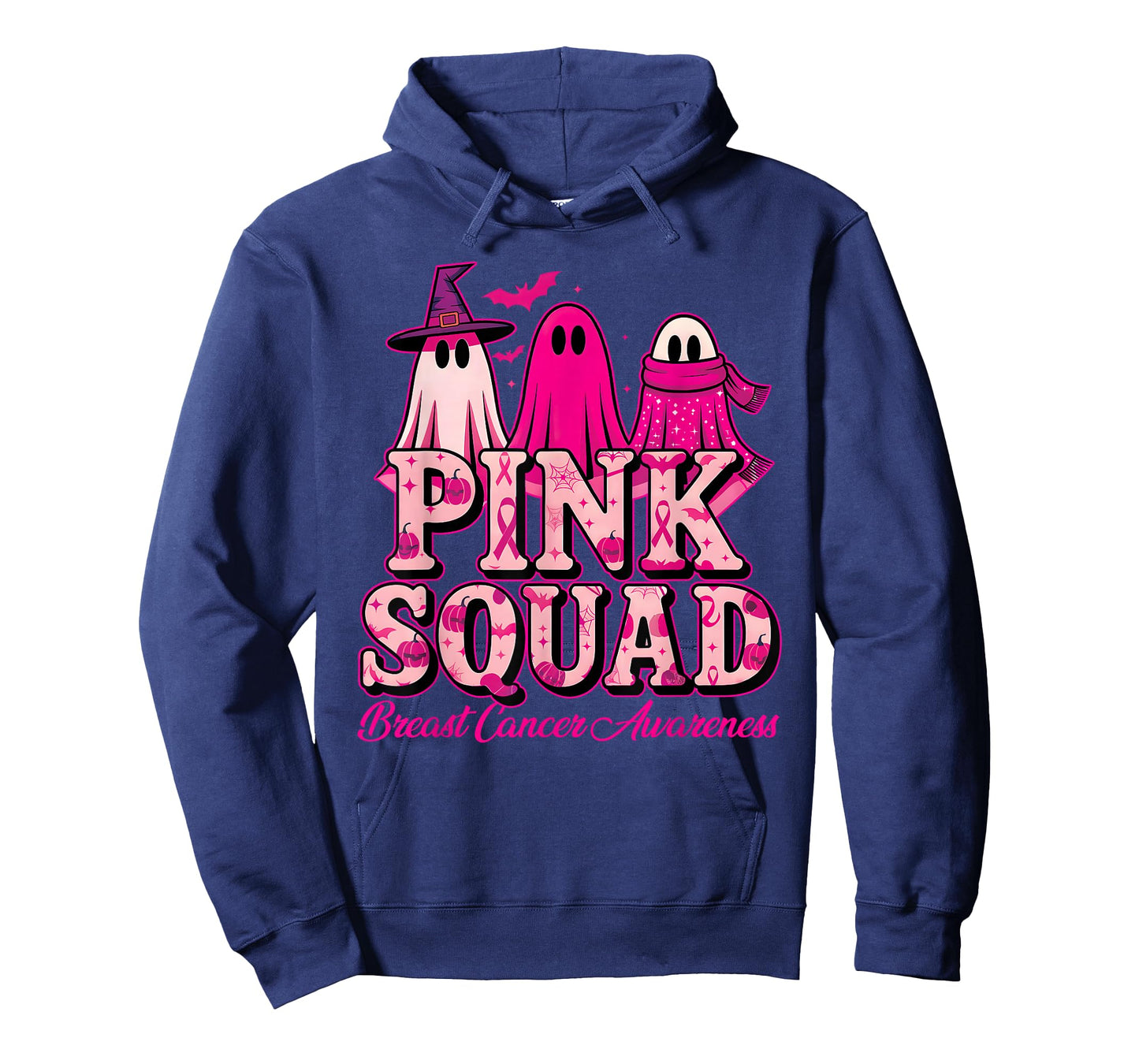 Spooky Pink Ghosts Squad Halloween Breast Cancer Awareness T-Shirt