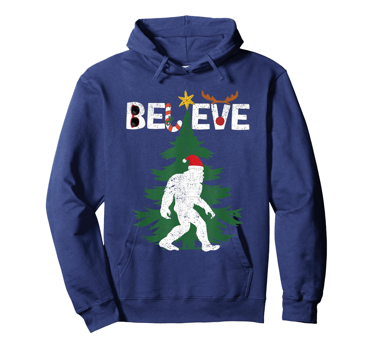Believe Bigfoot Sasquatch Yeti Santa Hat Christmas Pajamas T-Shirt