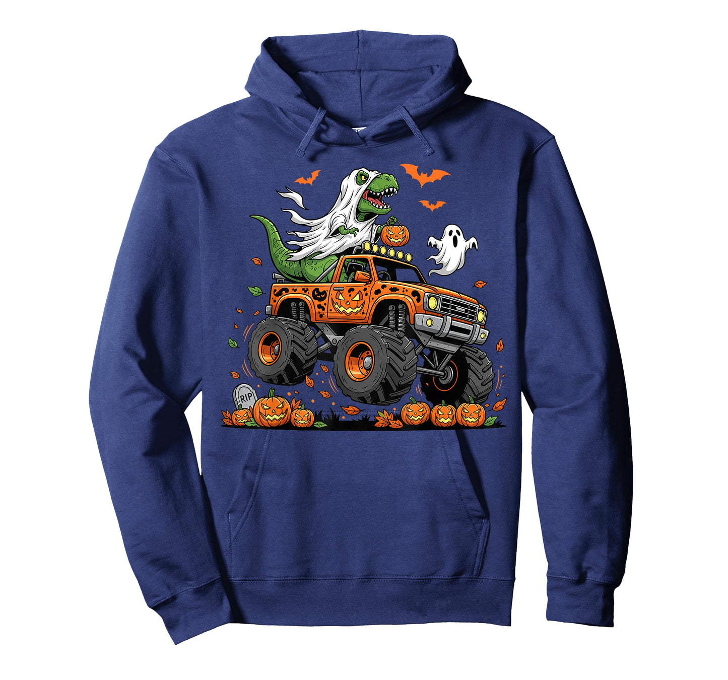 Dinosaur T-rex Riding Monster Truck Halloween Men Boy Kid T-Shirt