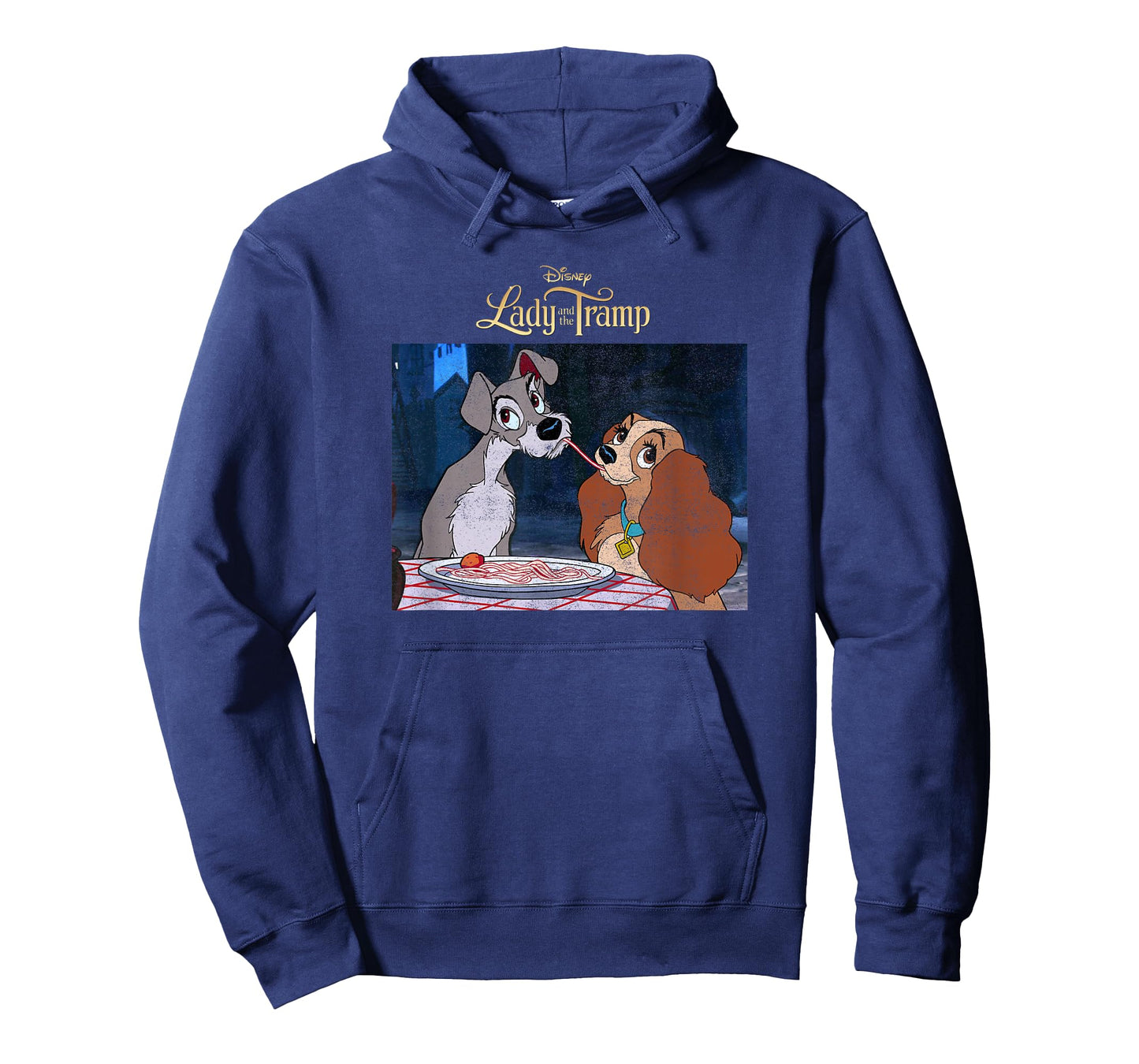 Disney Lady and The Tramp Classic Spaghetti Scene Poster T-Shirt