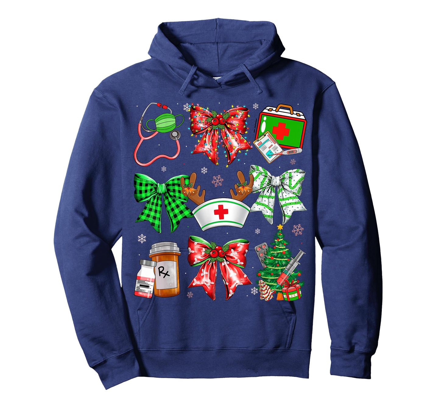 Nurse Coquette Bow Stethoscope Christmas Nursing Xmas PJs T-Shirt