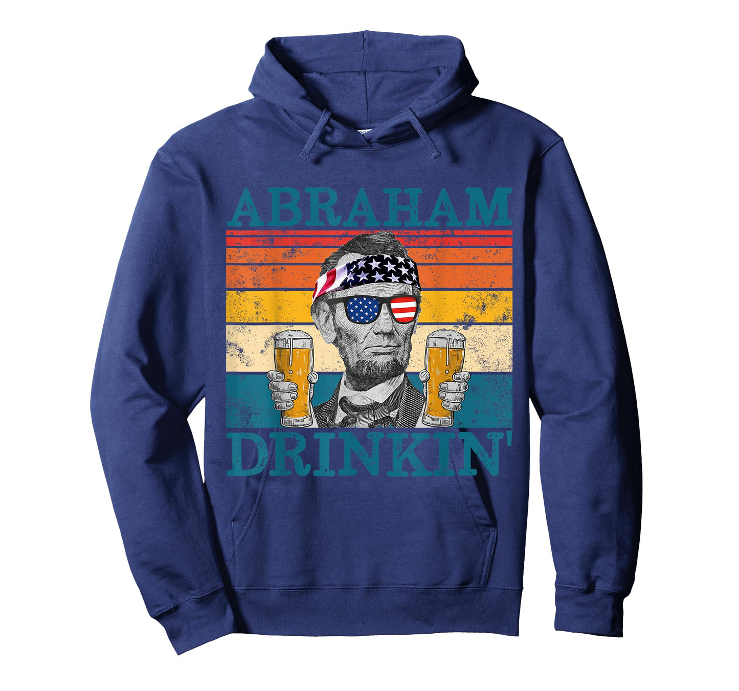 Abraham Drinkin' Retro Drinking President Abraham Lincoln T-Shirt