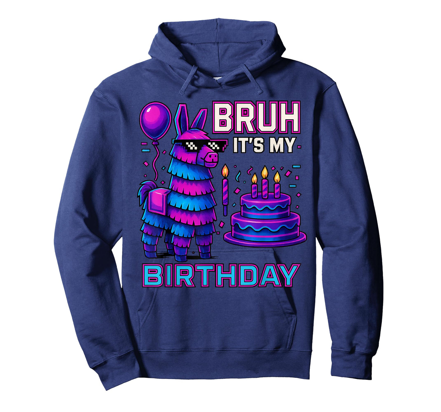 Bruh Itโs My Birthday Funny Llama Pinata bday boy kids party T-Shirt