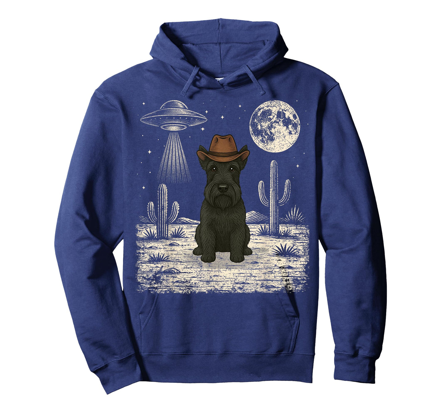 Funny Scottish Terrier Cowboy Western Scottie Dog UFO T-Shirt