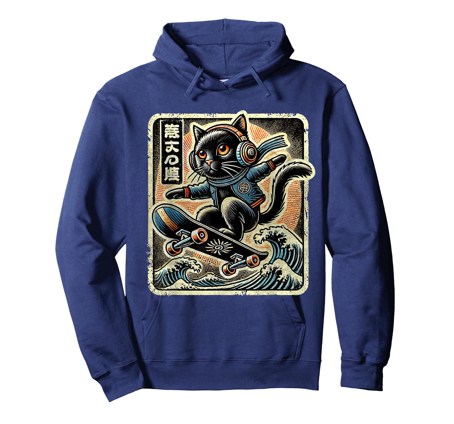 Japanese Funny Kawaii Cat Anime - Skateboard Anime Cat T-Shirt