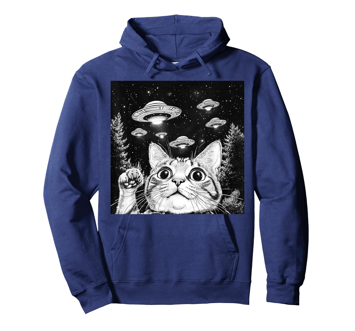 Cat Selfie With Alien UFO Funny Cat T-Shirt