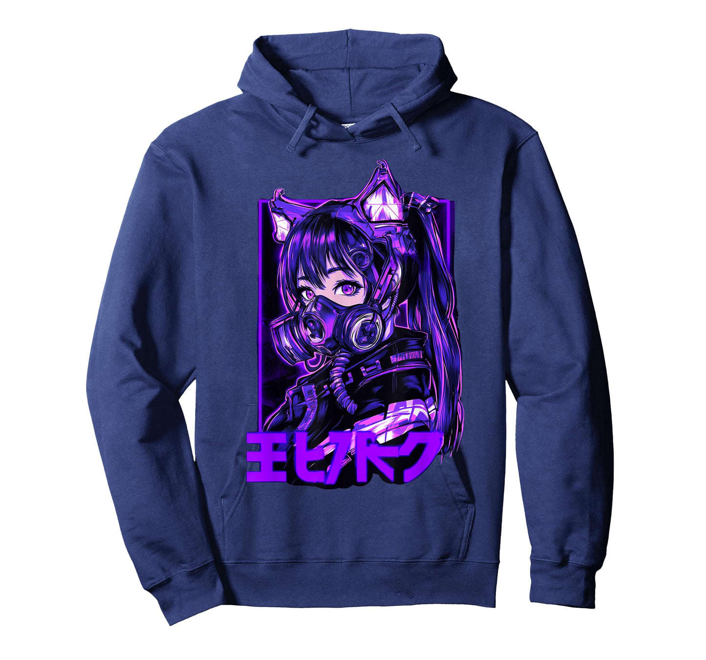 Futuristic Anime Catgirl Warrior Mask Cyberpunk Look T-Shirt