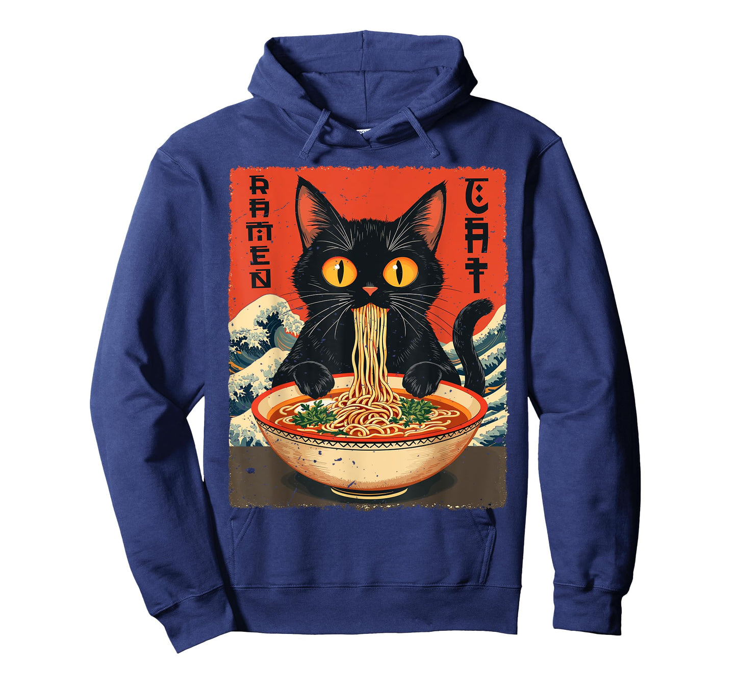 Cat Eating Ramen Noodles Japanese Kawaii Anime T-Shirt