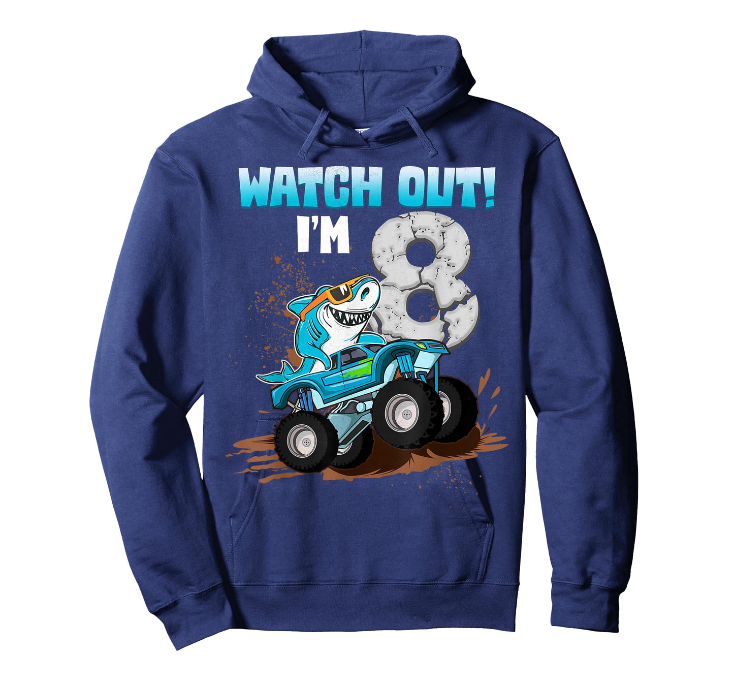 8 Years Old 8th Birthday Shark Boy Girl Monster Truck Gamer T-Shirt