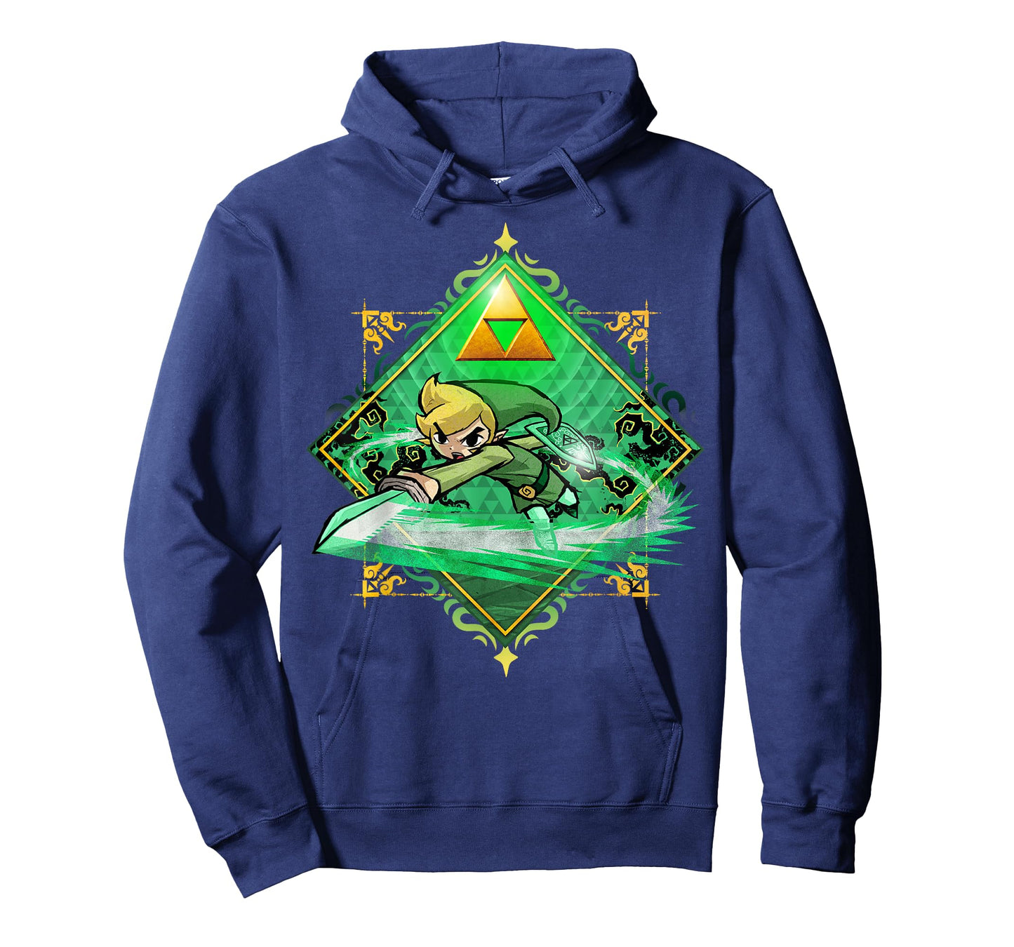 The Legend of Zelda: The Wind Waker Link Gold Sword Badge T-Shirt