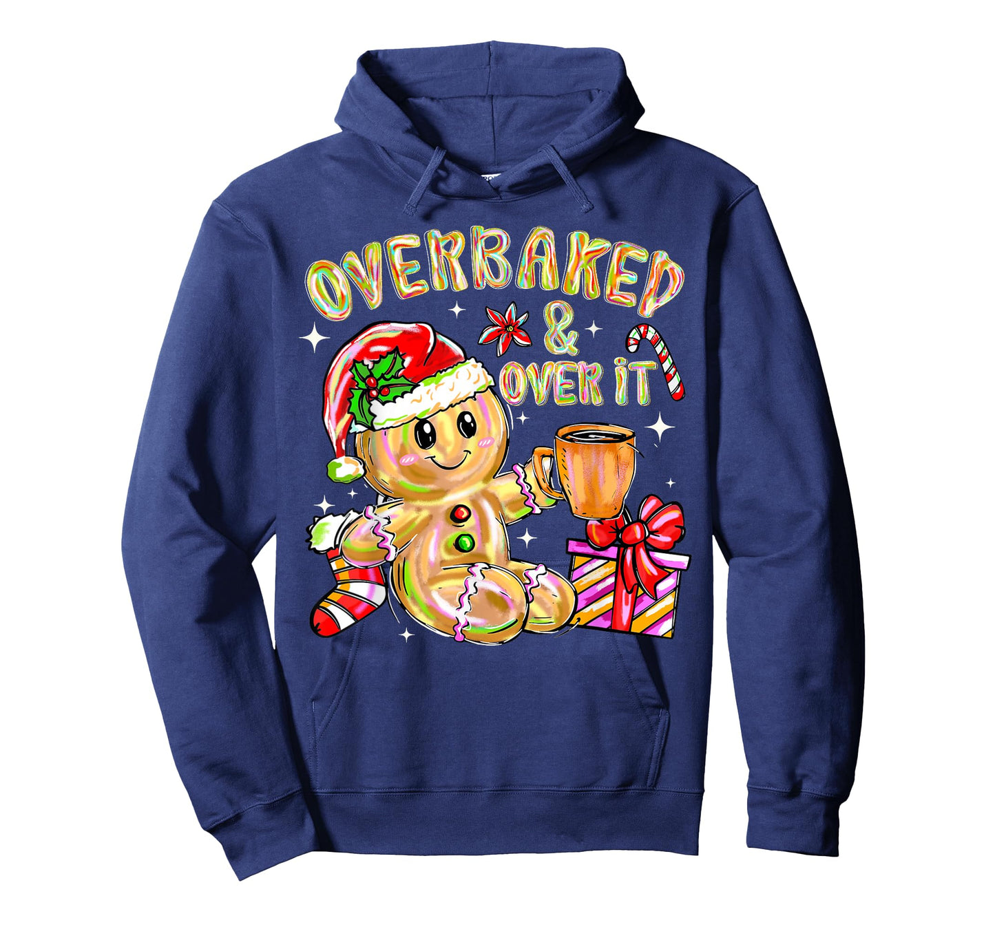 Overbaked and Over It Xmas Cookies Baking Gingerbread Man PJ T-Shirt