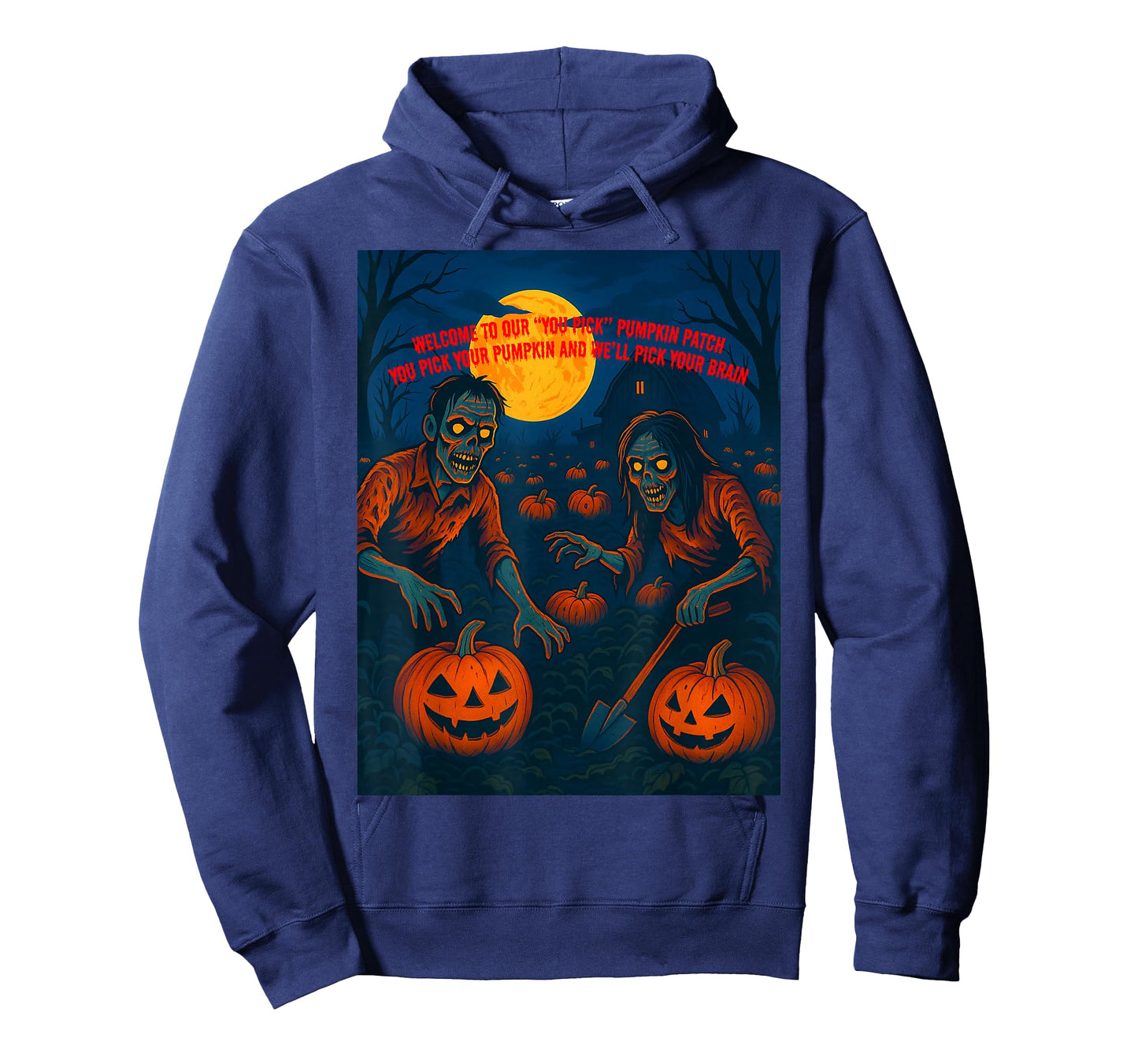Zombie Pumpkin Patch Halloween – Funny “You Pick” Design T-Shirt