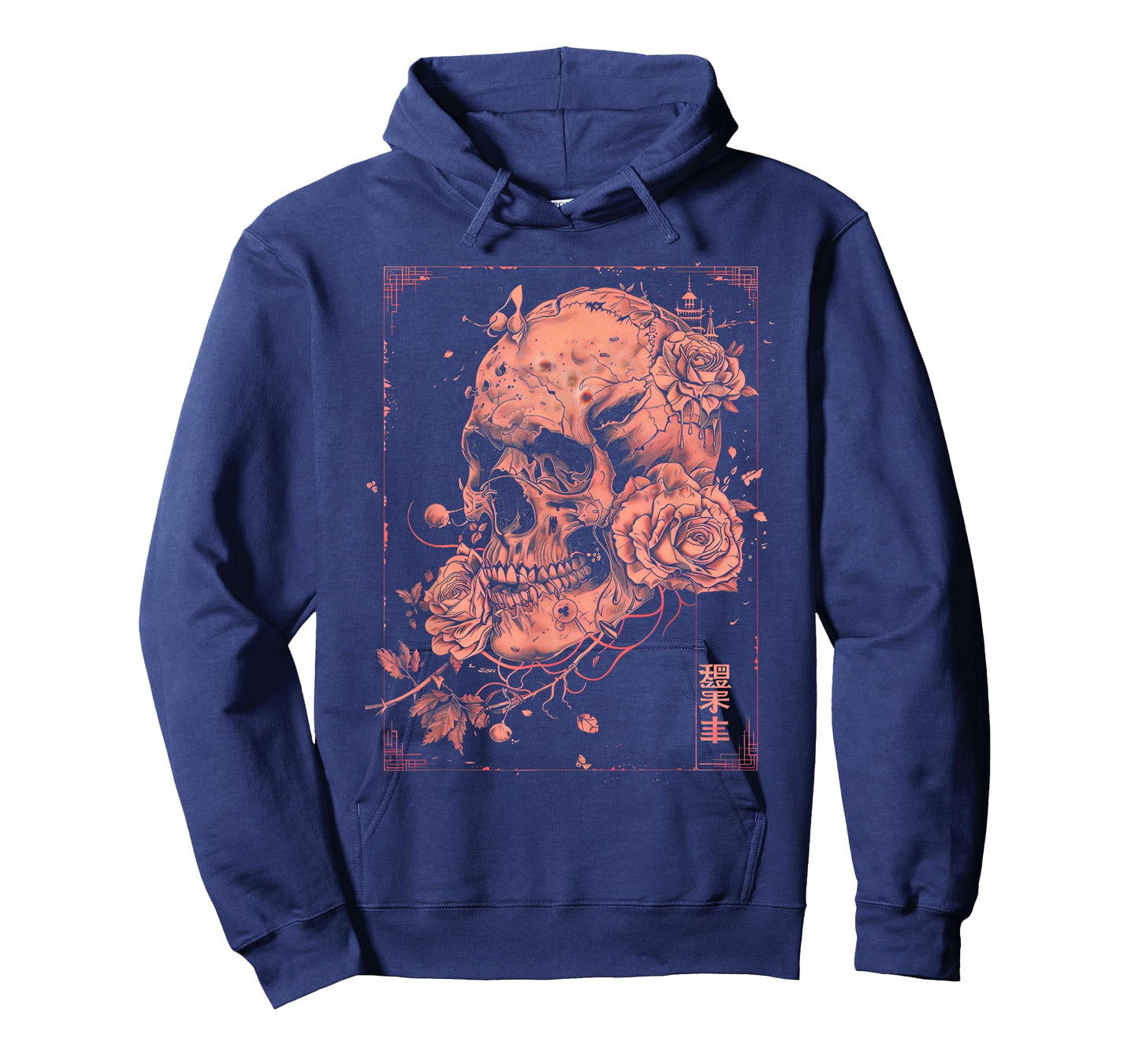 Anime Goth Japanese Skull Rose Roses Gothic Vintage Art T-Shirt