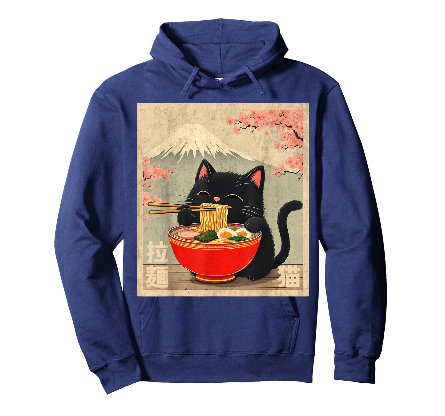 Cute Cat Eating Ramen Anime Shirts Unisex Anime Cat Eating Ramen T-Shirt Black Small