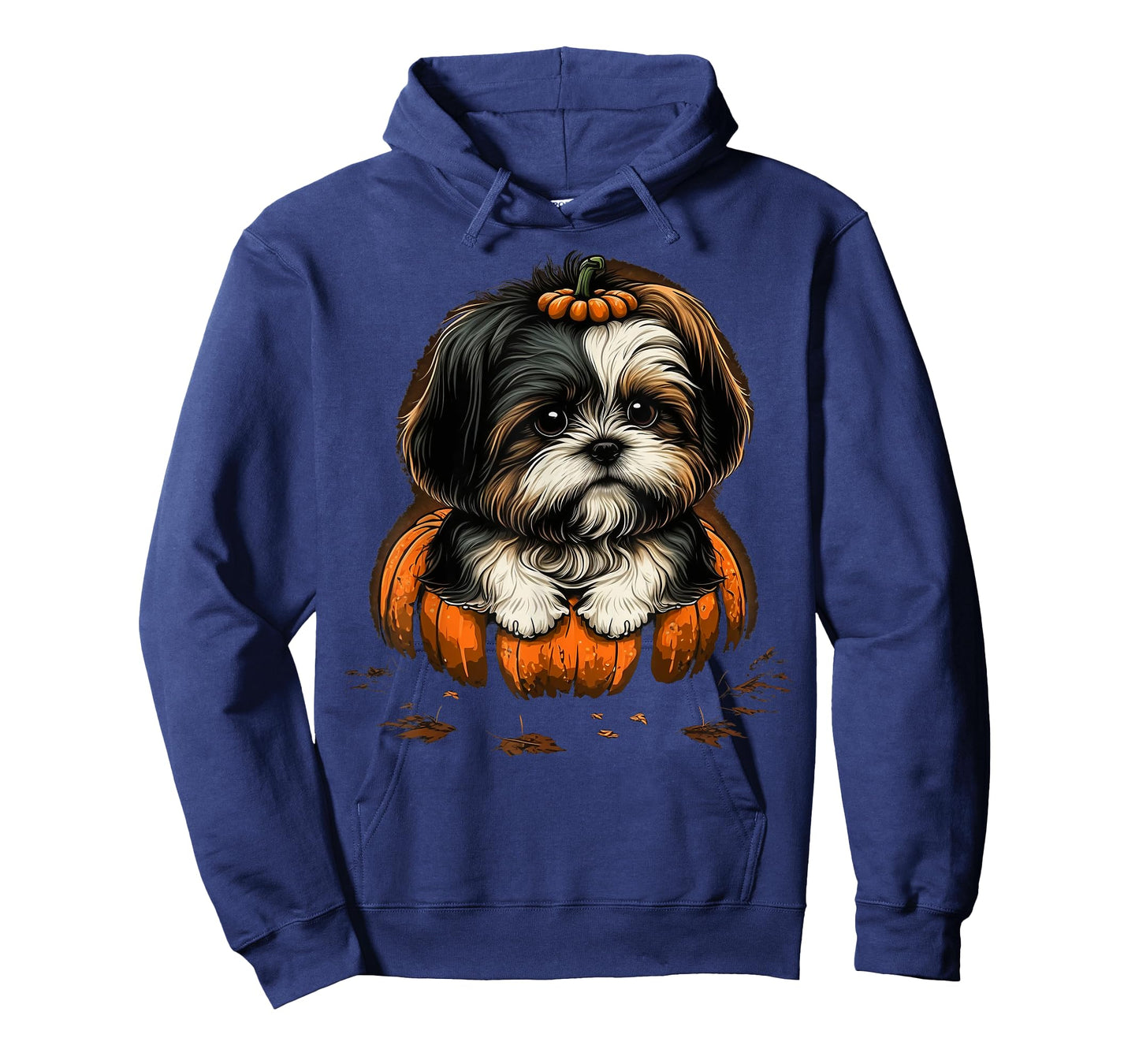 Pumpkin Shih Tzu costume on Shih Tzu Halloween T-Shirt