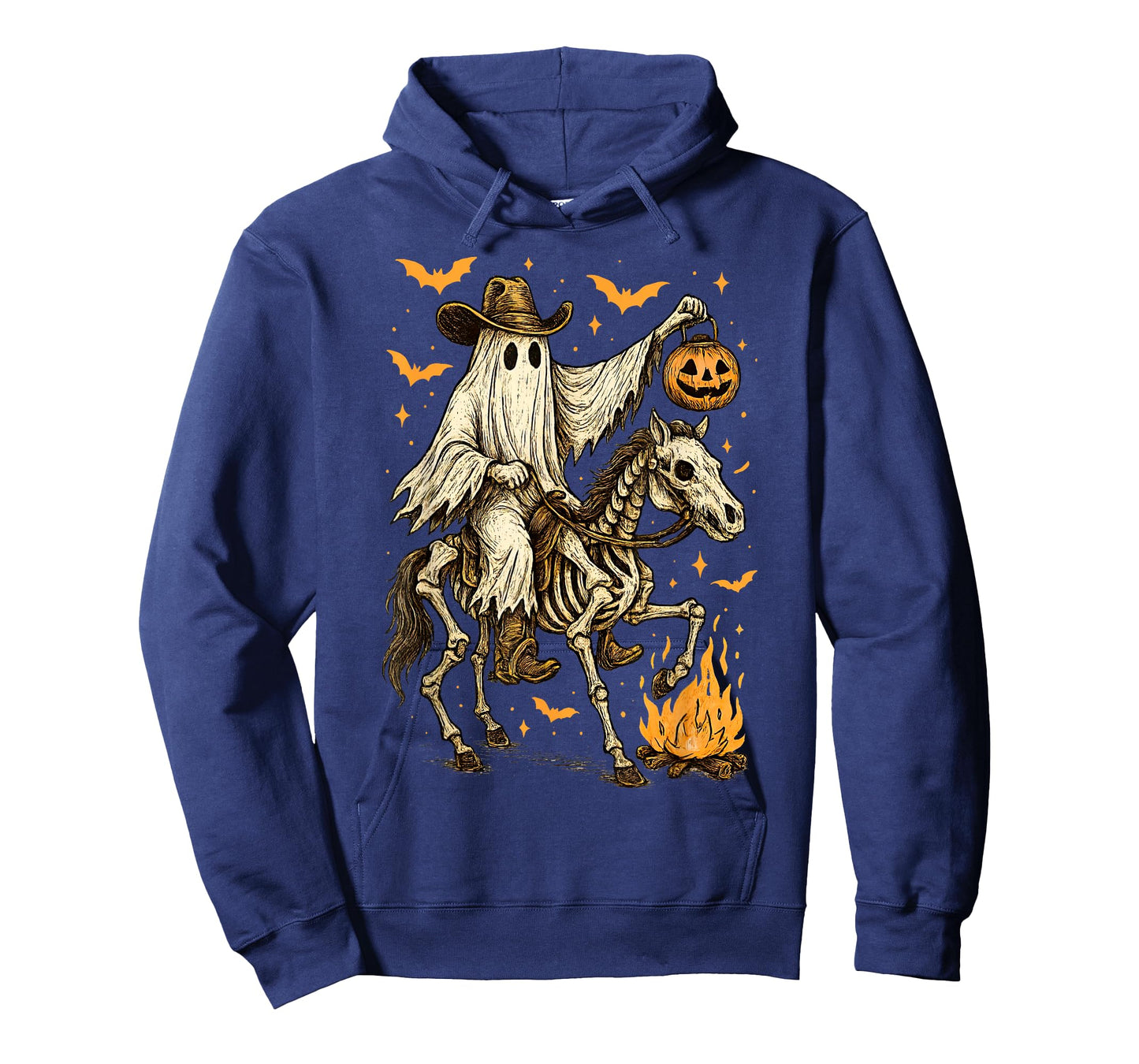 Howdy Cowboy Ghost Pumpkin Riding Skeleton Horse Halloween T-Shirt