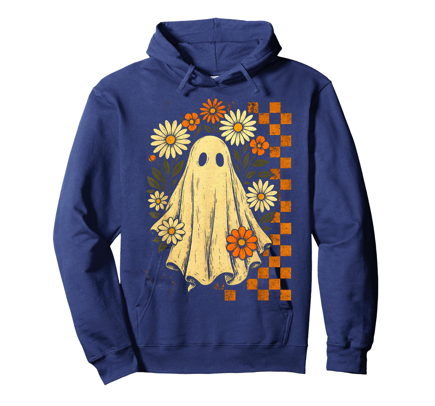 Vintage Floral Ghost Groovy Halloween Spooky Girls Women T-Shirt