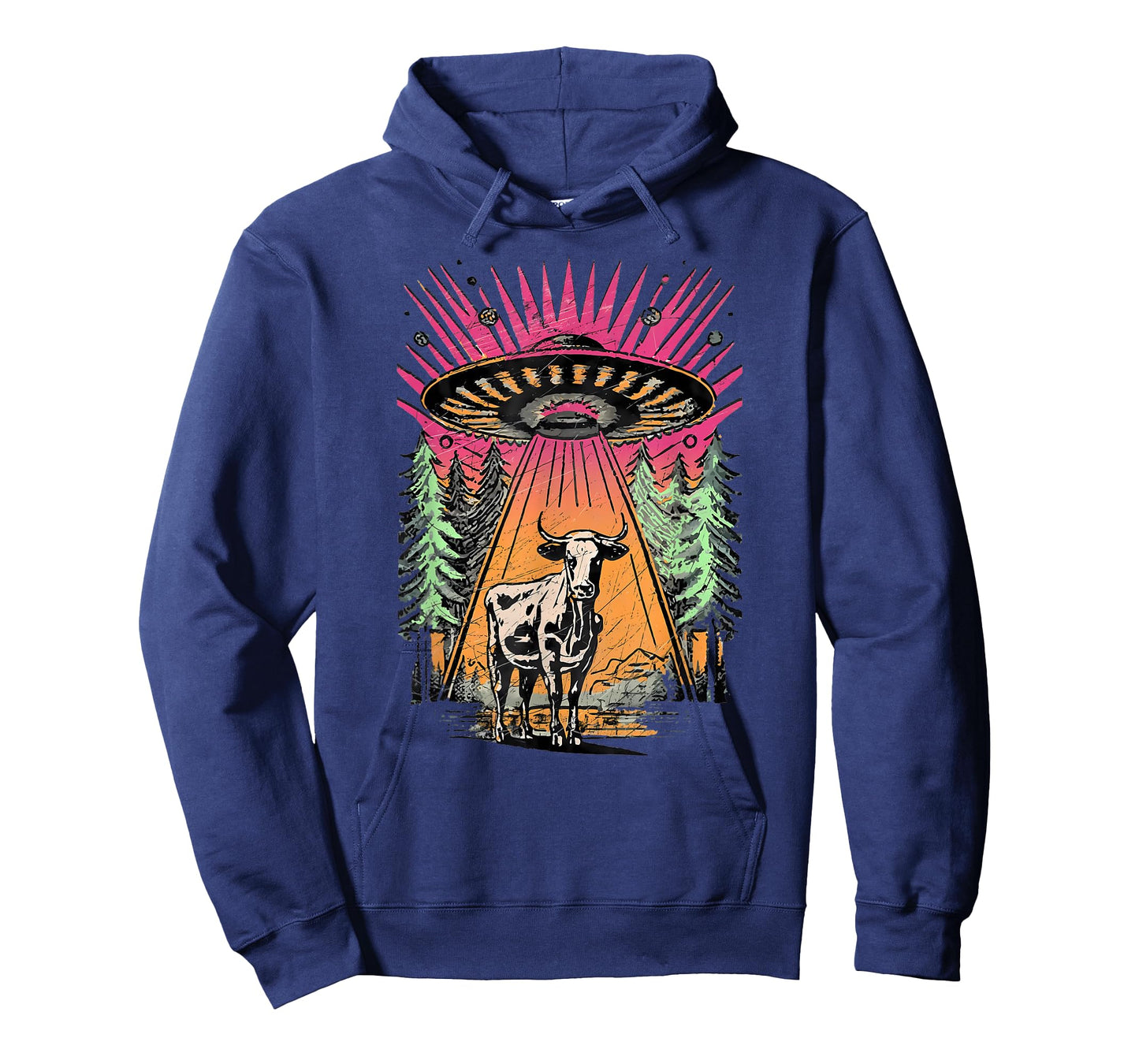 UFO Cow Abduction Funny Vintage Retro Alien Paranormal T-Shirt