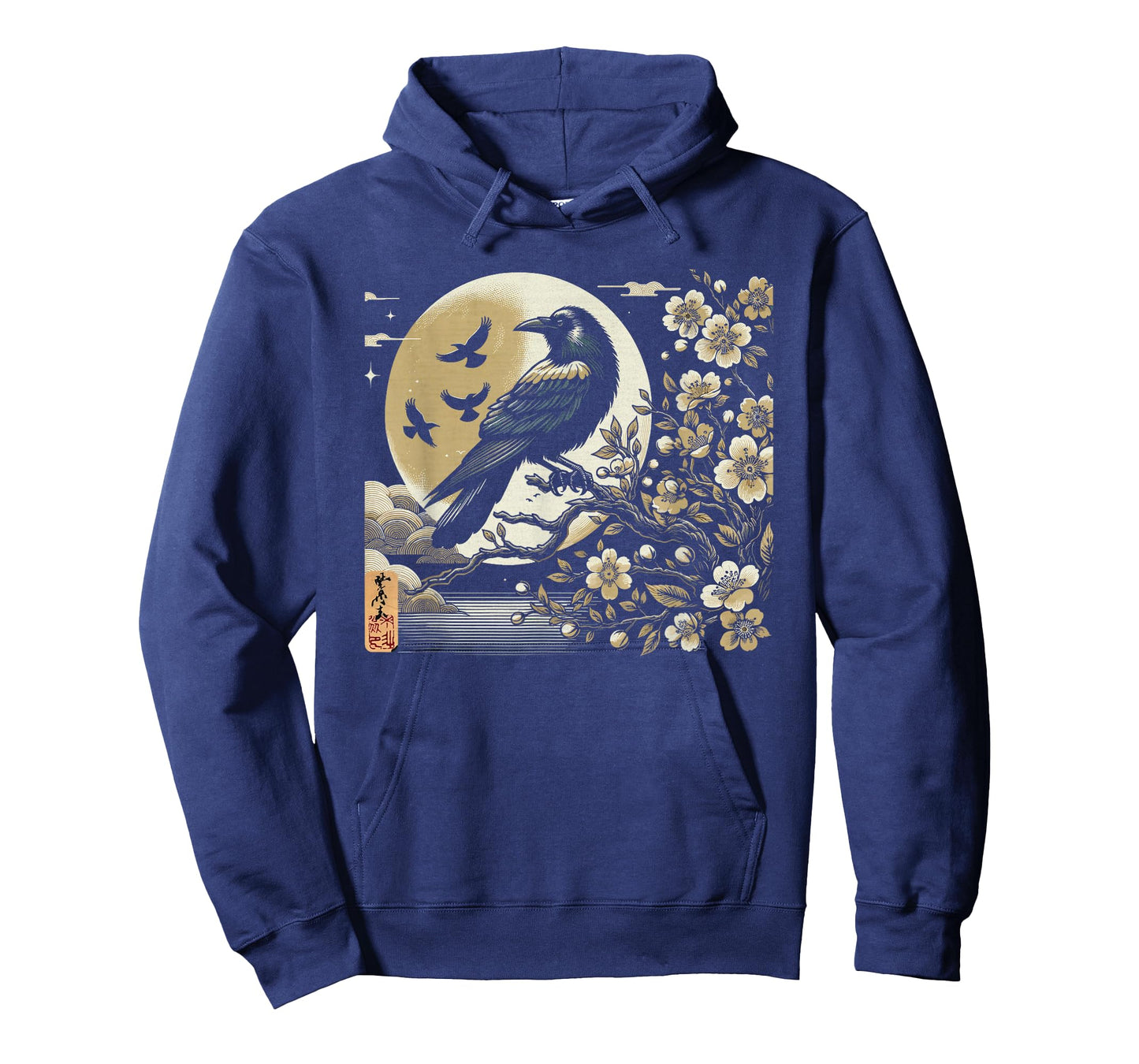 Graphic Japan Woodblock Art Crow Raven Vintage T-Shirt