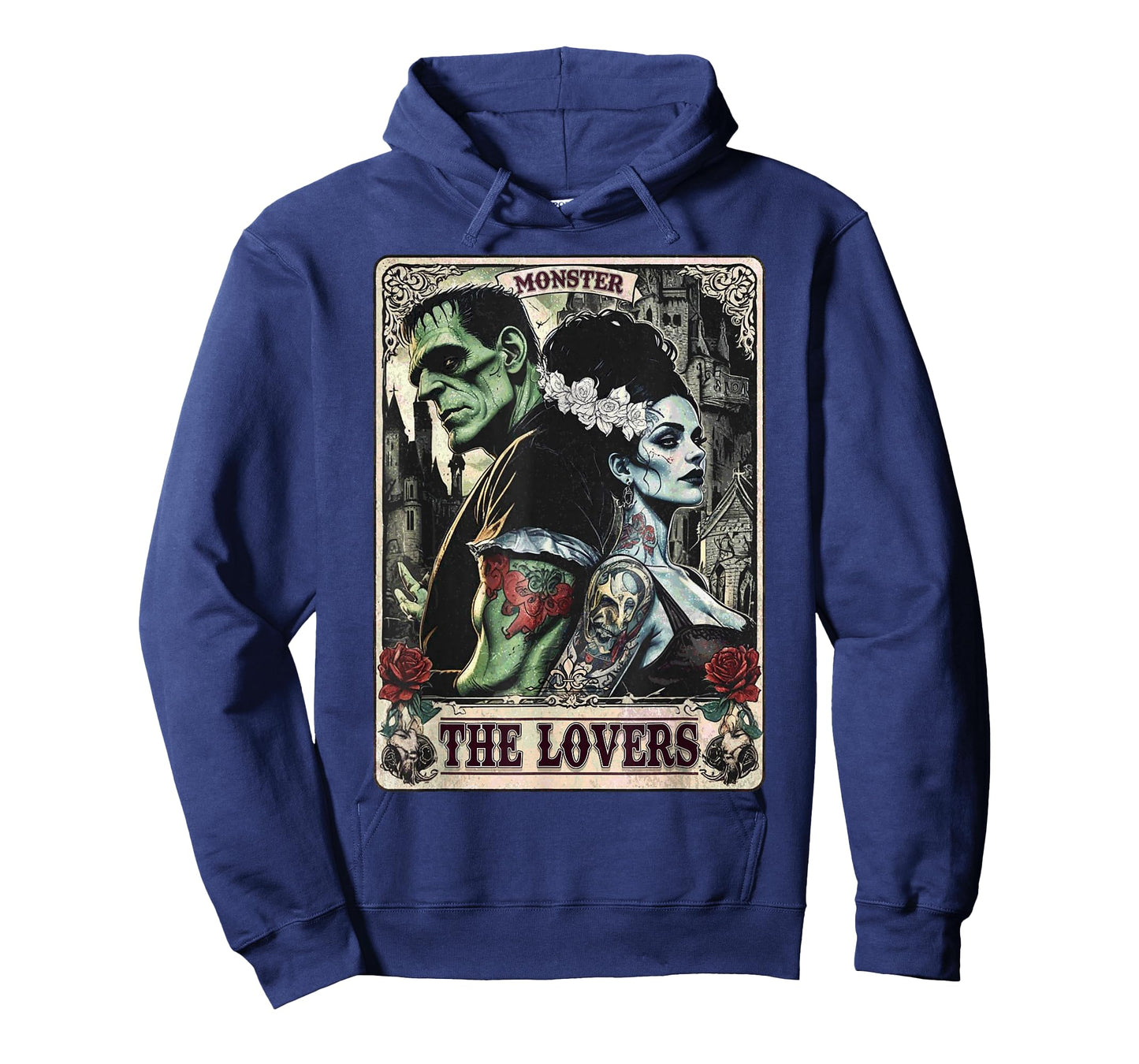 The Monster Frankenstein and Bride The Lovers Tarot Card T-Shirt