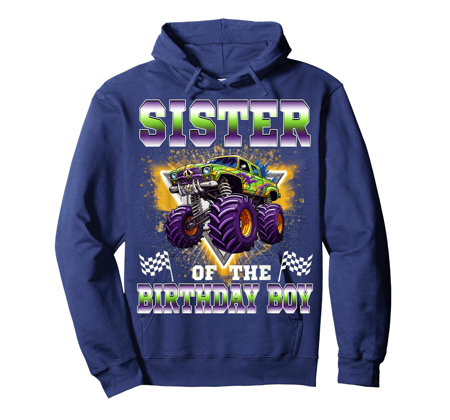 Sister of The Birthday Boy Monster Truck Birthday Family T-Shirt
