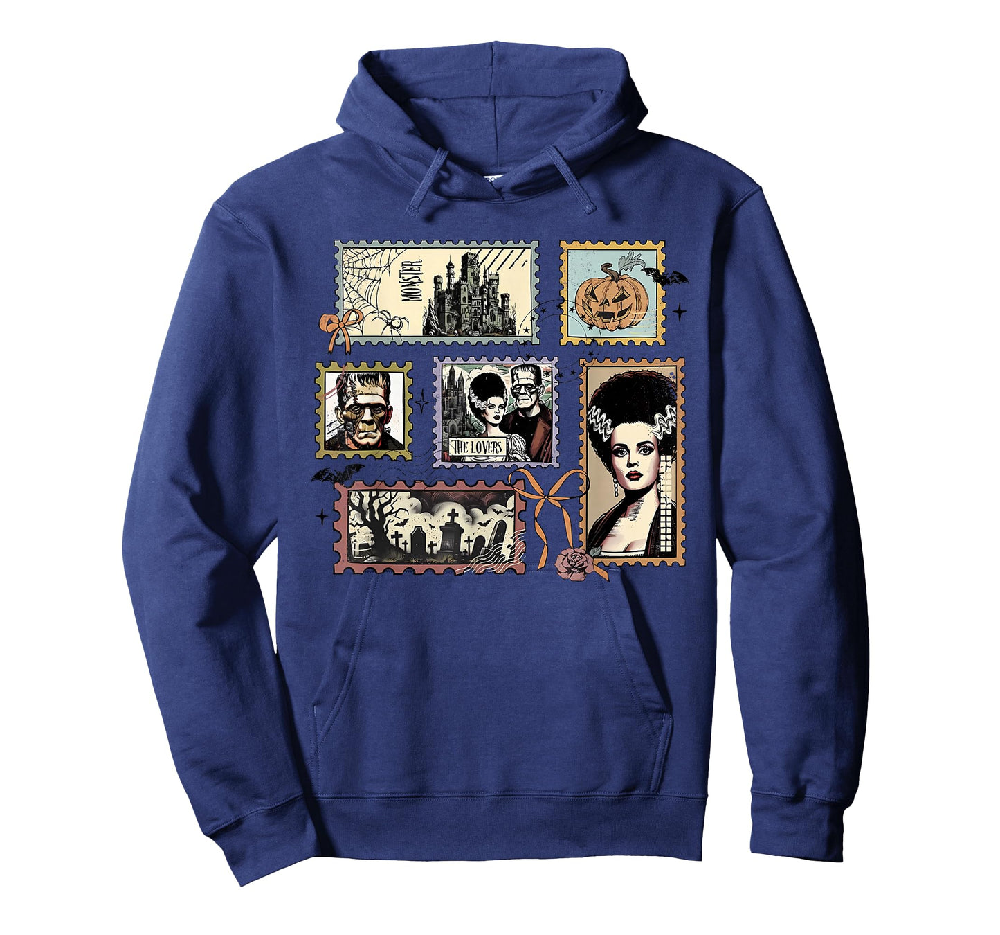 Vintage Monster Frankenstein and Bride The Lovers Stamp T-Shirt