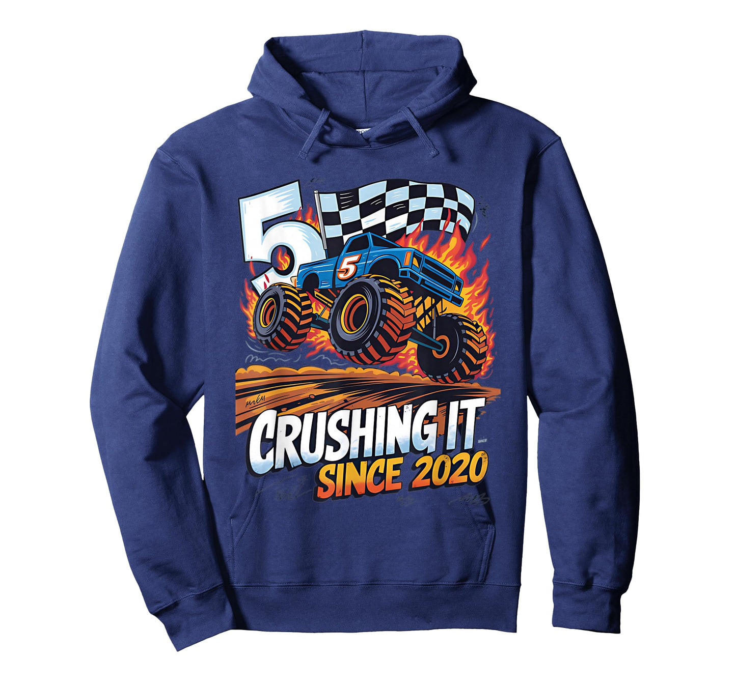 Crushing It Since 2020 5th Birthday Kids Monster Truck T-Shirt