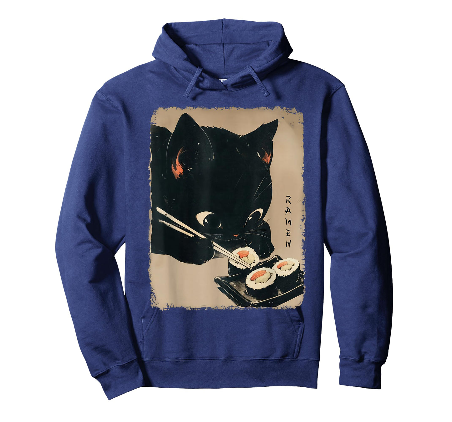 Kawaii Cat Eating Sushi Funny Japanese Anime Cute Cat Girls T-Shirt