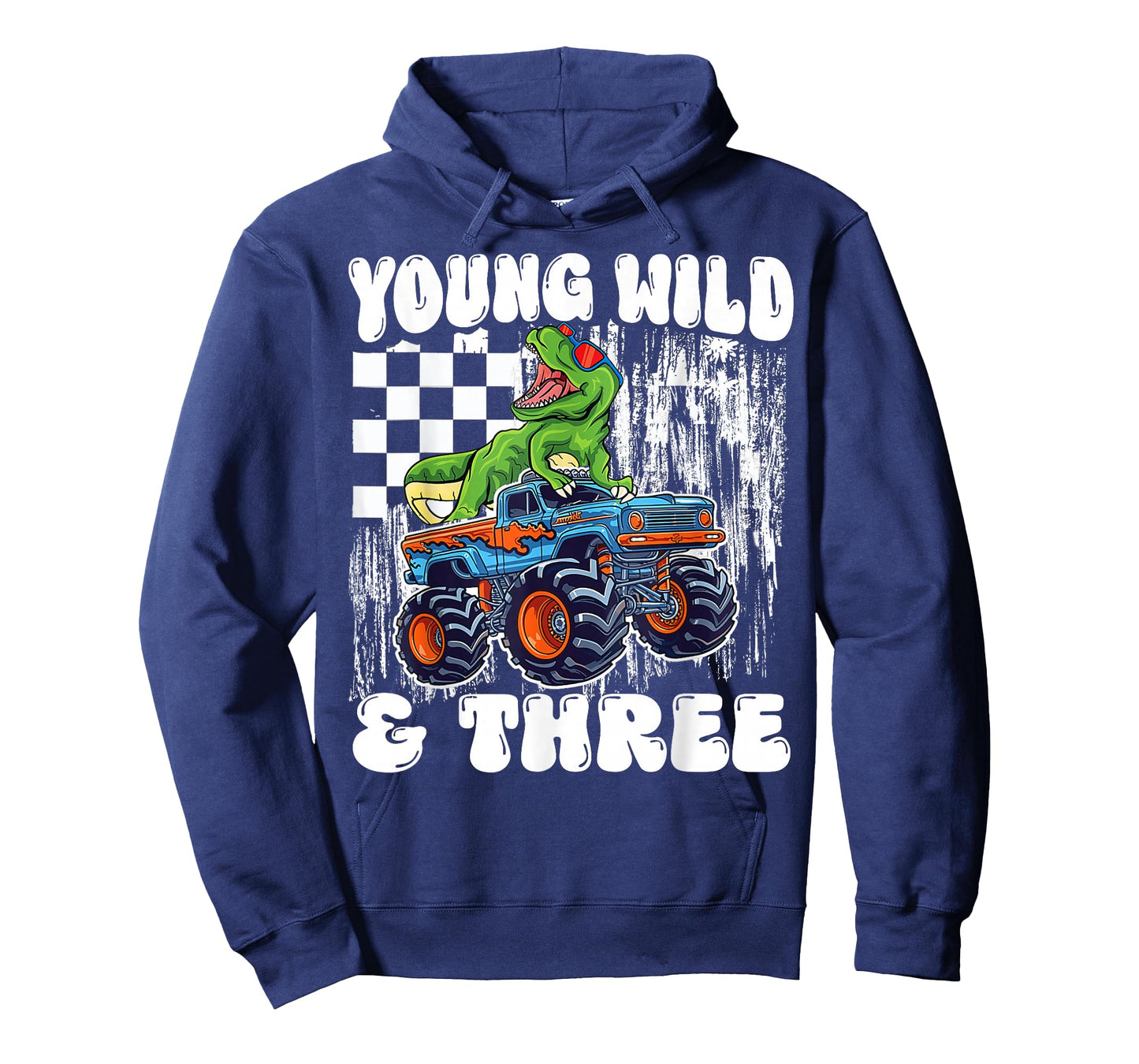 3rd Birthday Dinosaur Monster Truck Young Wild and Three T-Shirt