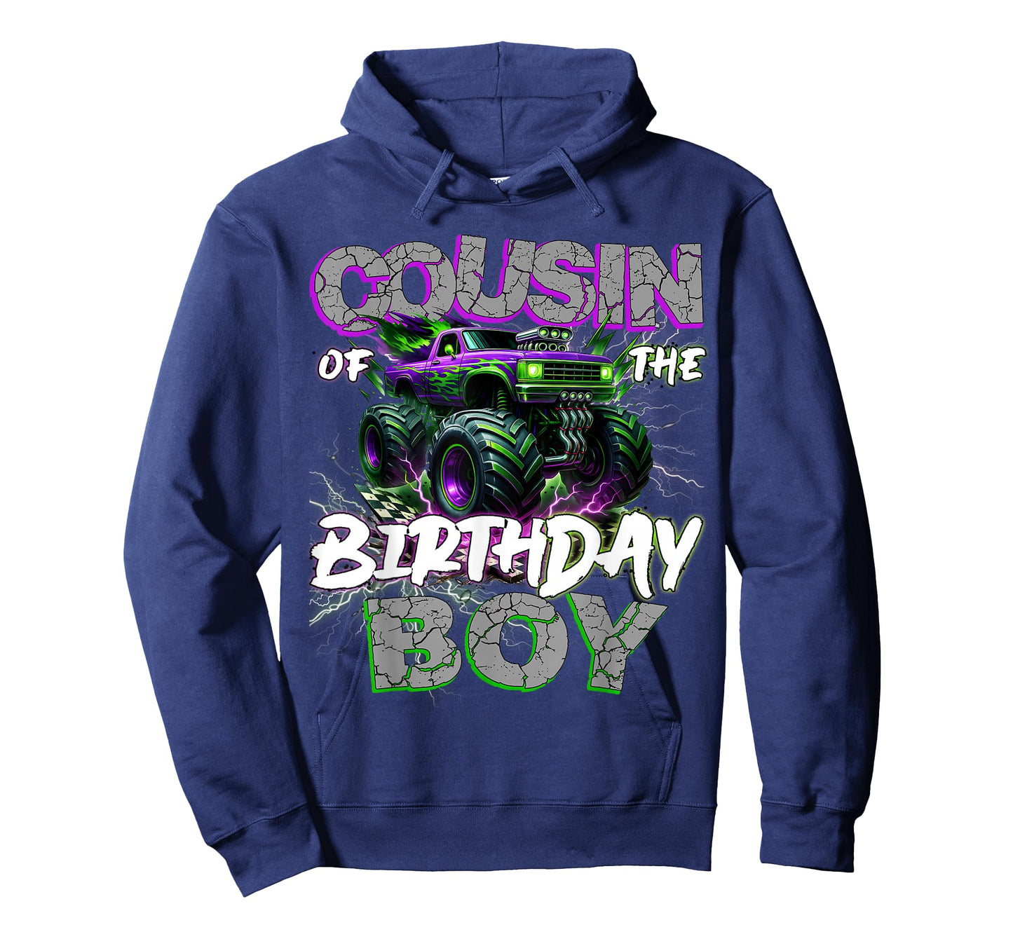 Cousin Of The Birthday Monster Truck Family Matching Party T-Shirt