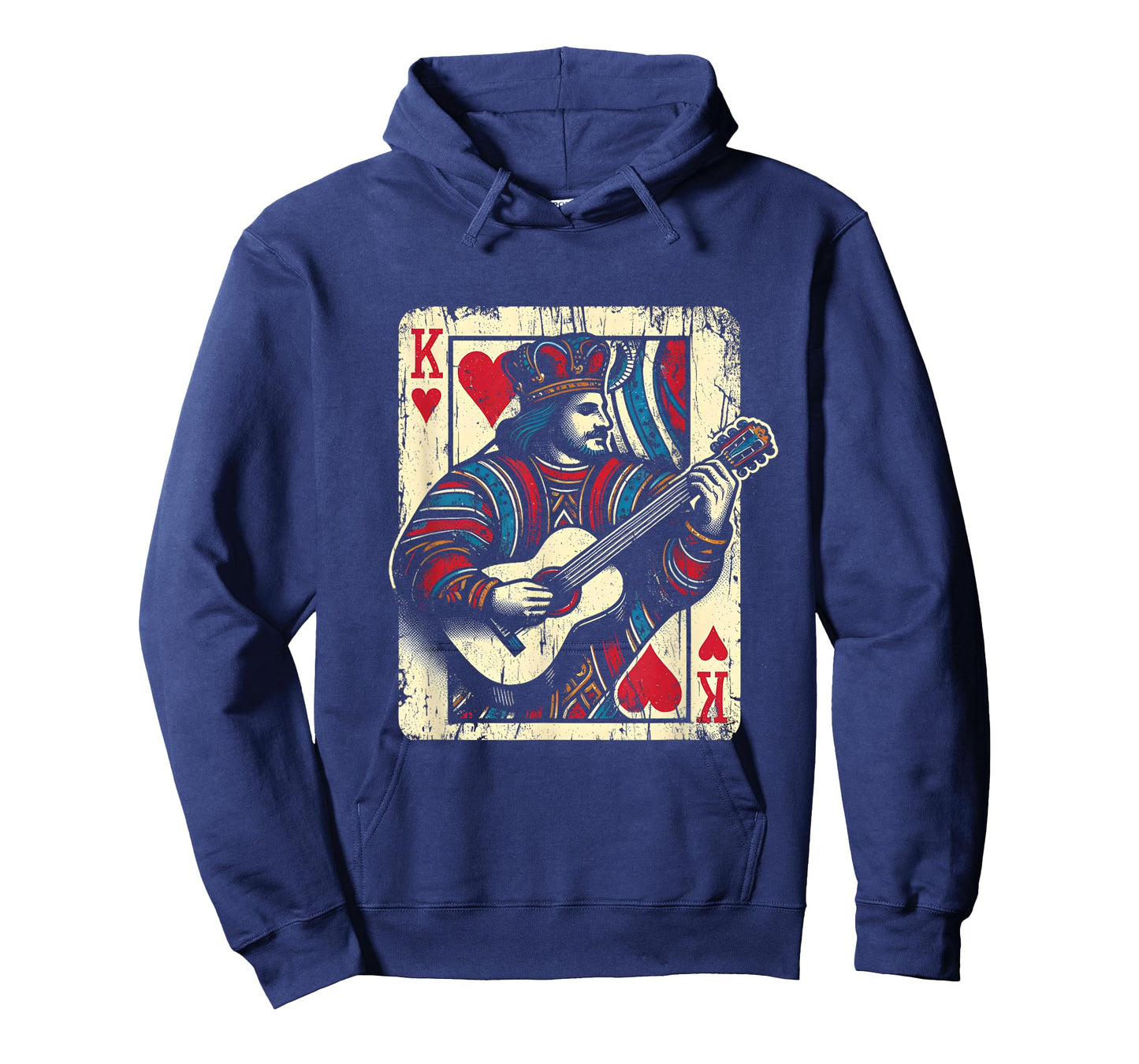 King Of Hearts Guitarist - Vintage Guitar Card Game Lover T-Shirt