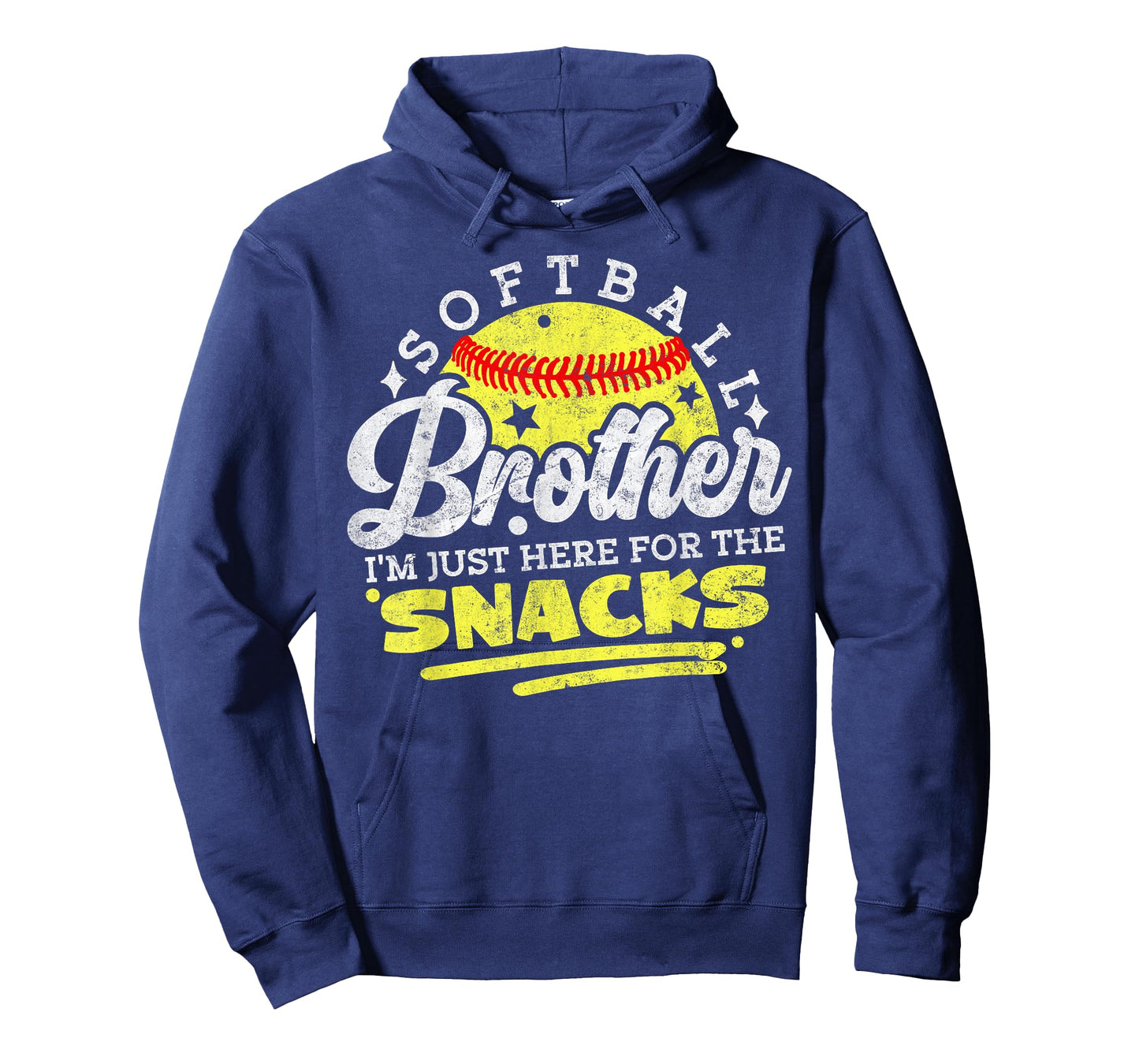 Softball Brother I'm Just Here for The Snacks Funny Retro T-Shirt