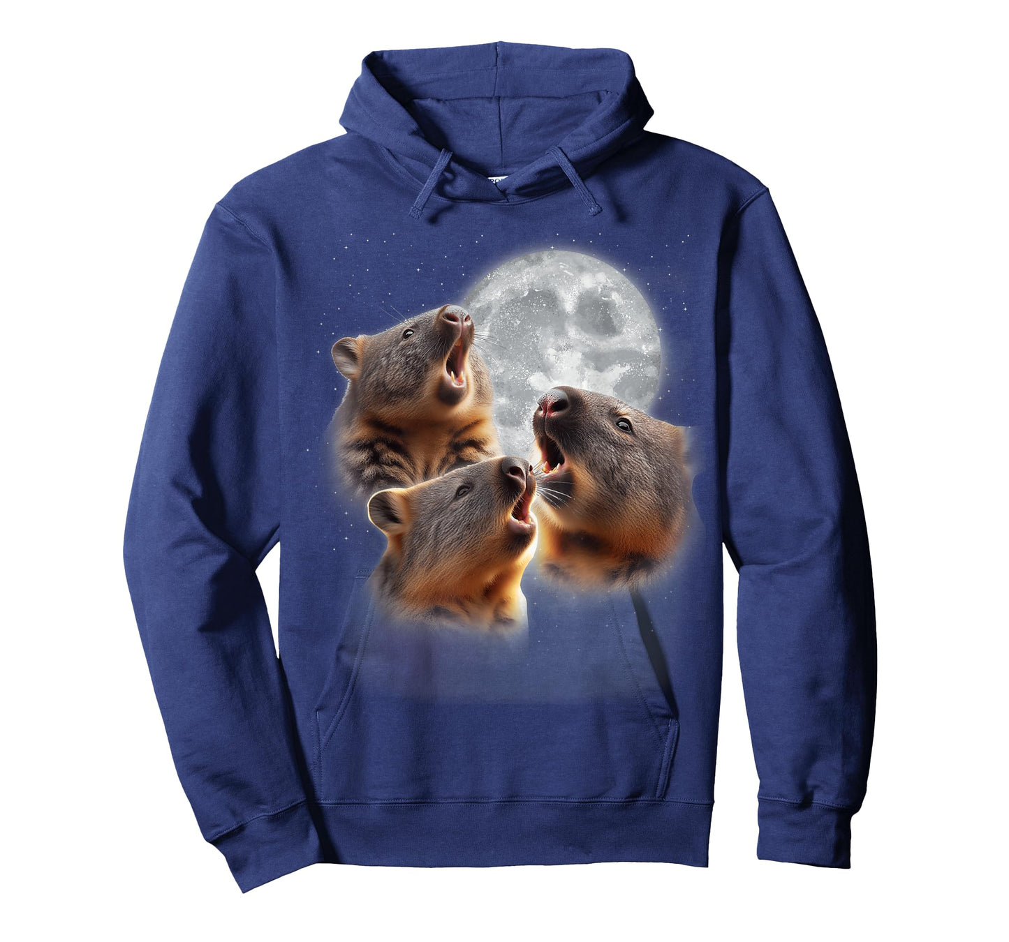 3 Wombats Howling At The Moon Funny Australian Wombat Lover T-Shirt