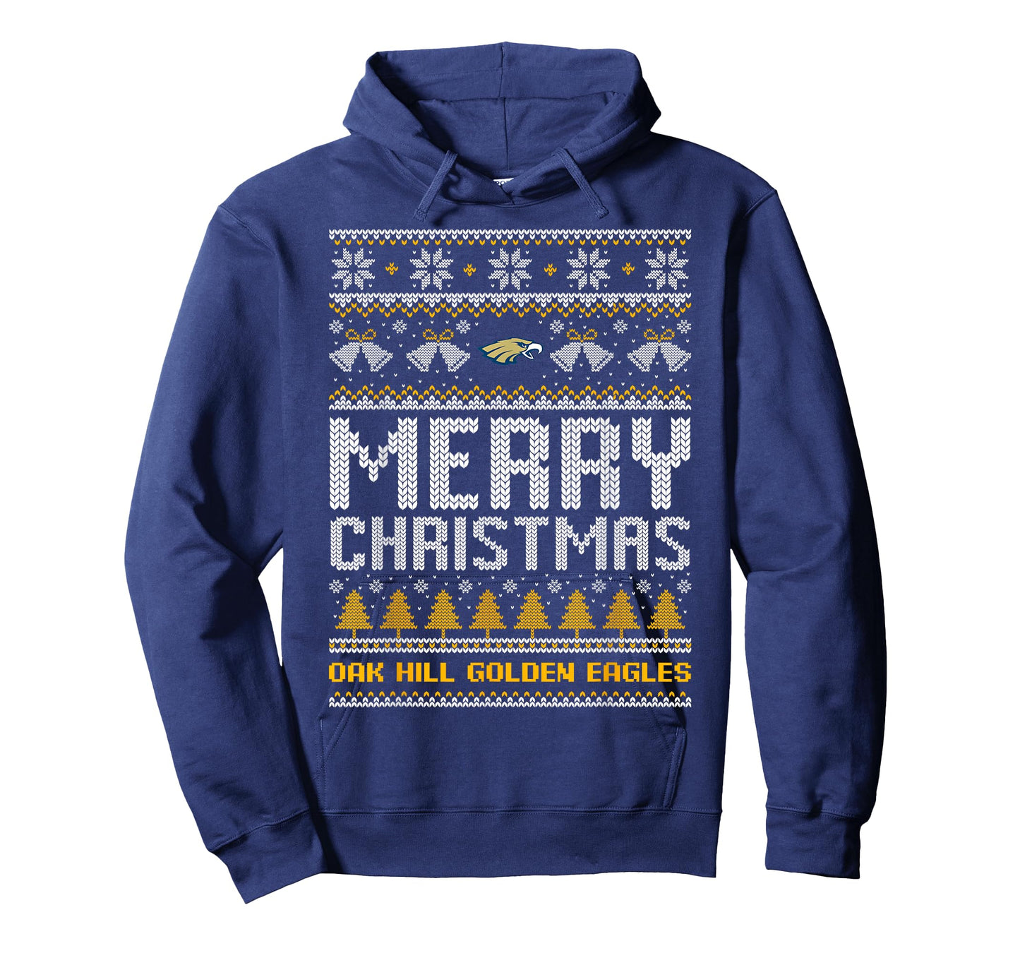 Oak Hill Golden Eagles Logo Merry Christmas Ugly Sweater HS T-Shirt