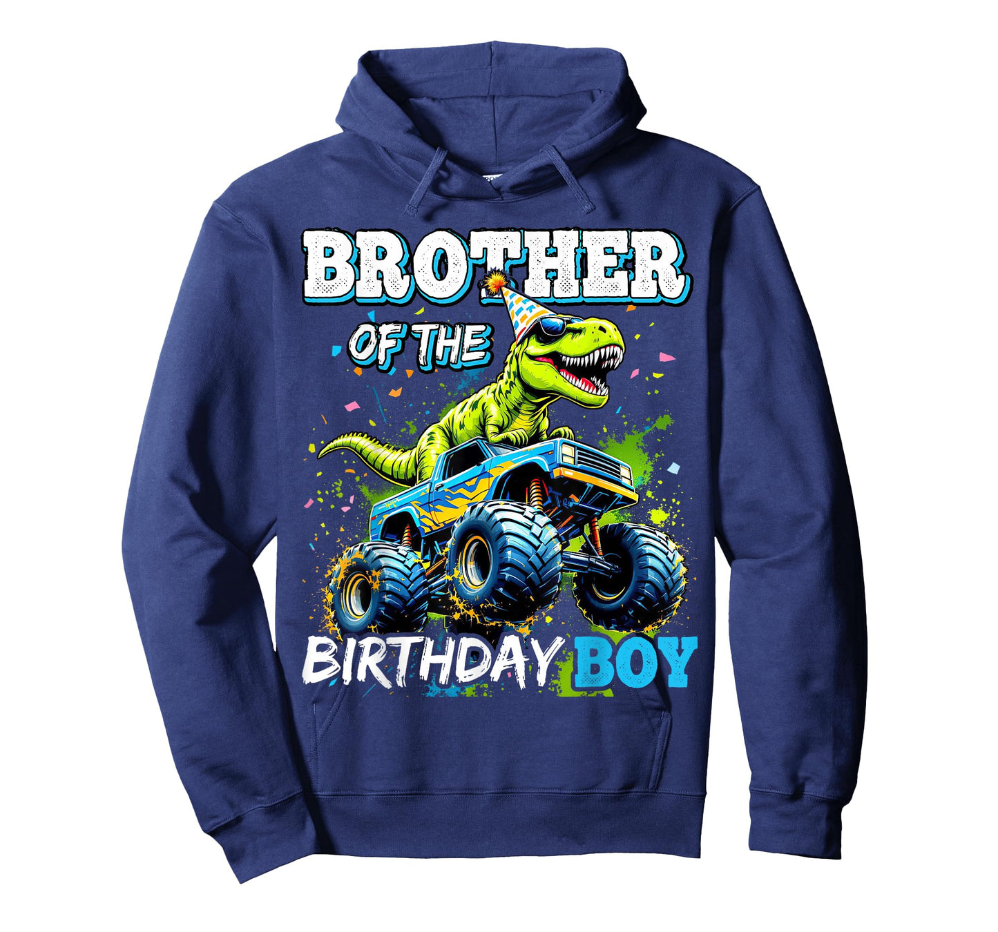 Brother of the Birthday Boy Monster Truck Dinosaur Party T-Shirt