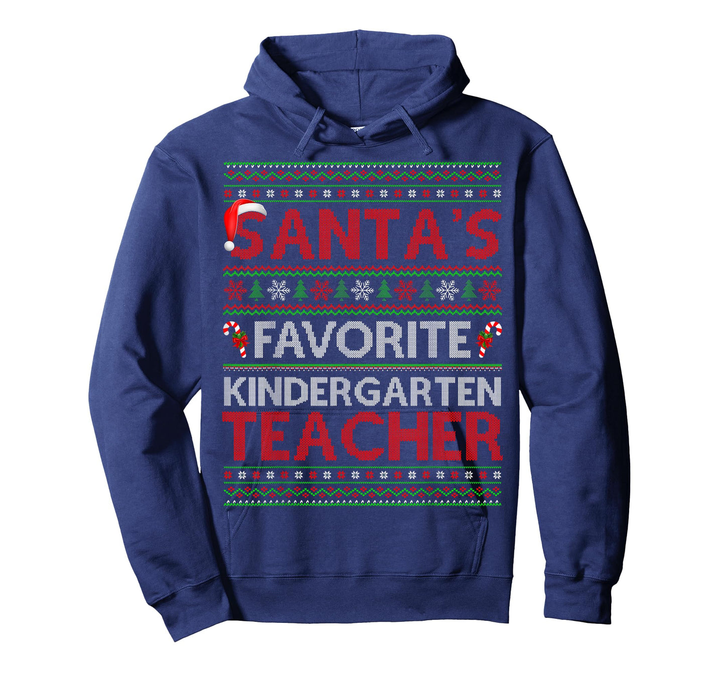 Santa Favorite Kindergarten Teacher Ugly Christmas Sweaters T-Shirt