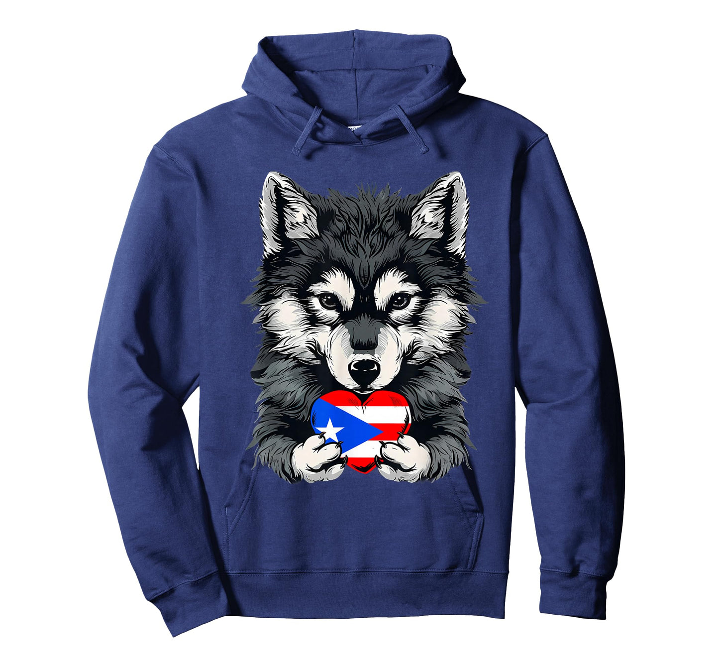 Puerto Rico Heart Cute Wolf Boricua Puerto Rican Roots T-Shirt