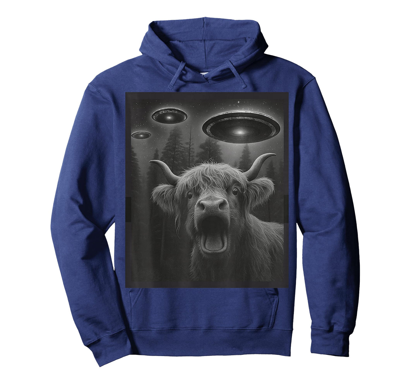 Funny Highland Cow Selfie Alien UFO Gifts for Men Women Kid T-Shirt