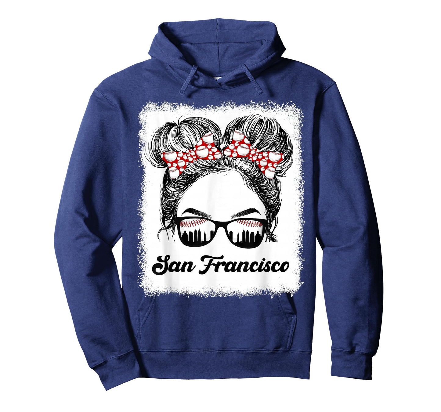 San Francisco Retro Baseball Messy Bun Girl Met At Game Day T-Shirt