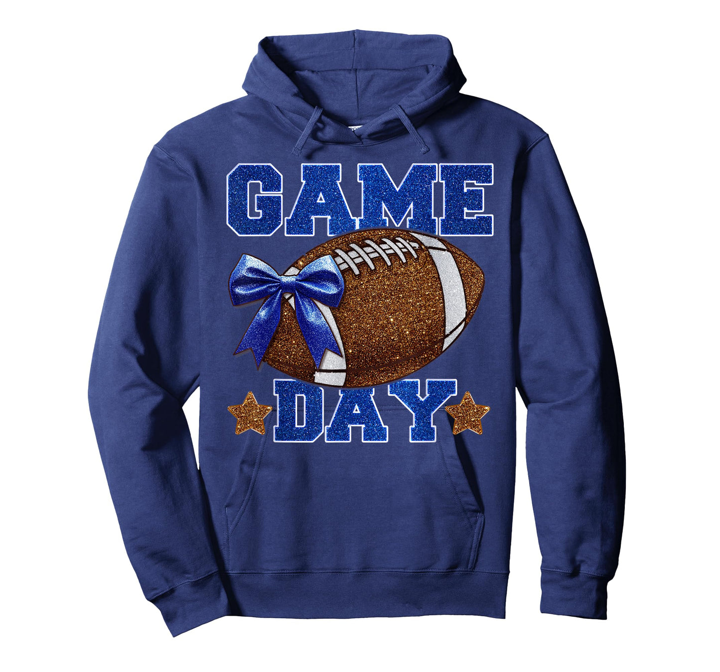 Game Day Football Season Football Mama Girl Blue Gold Vibes T-Shirt